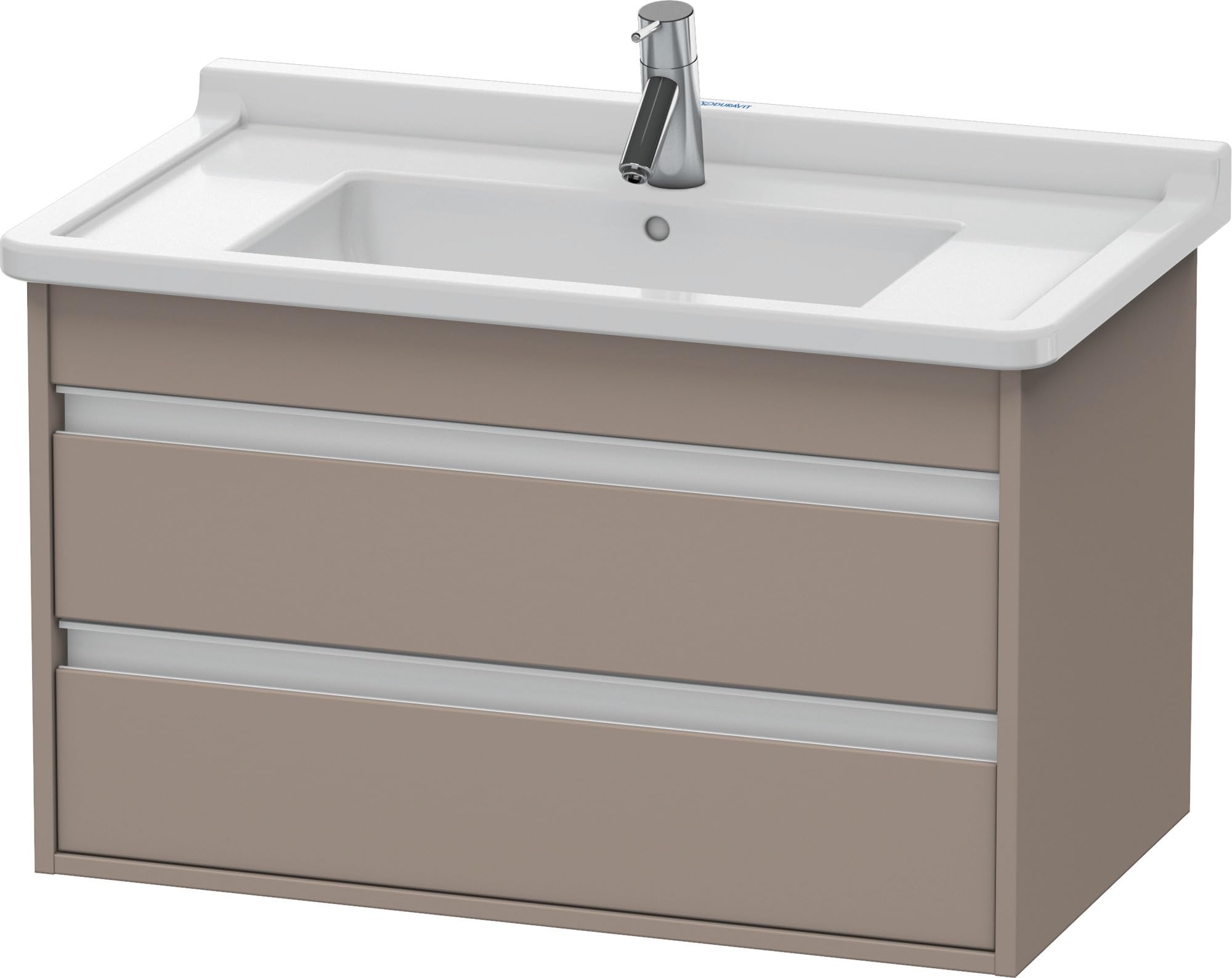Duravit Ketho Wall-Mounted Bathroom Vanity Unit in Basalt Finish - Modern Space-Saving Design for Small Bathrooms & Powder Rooms