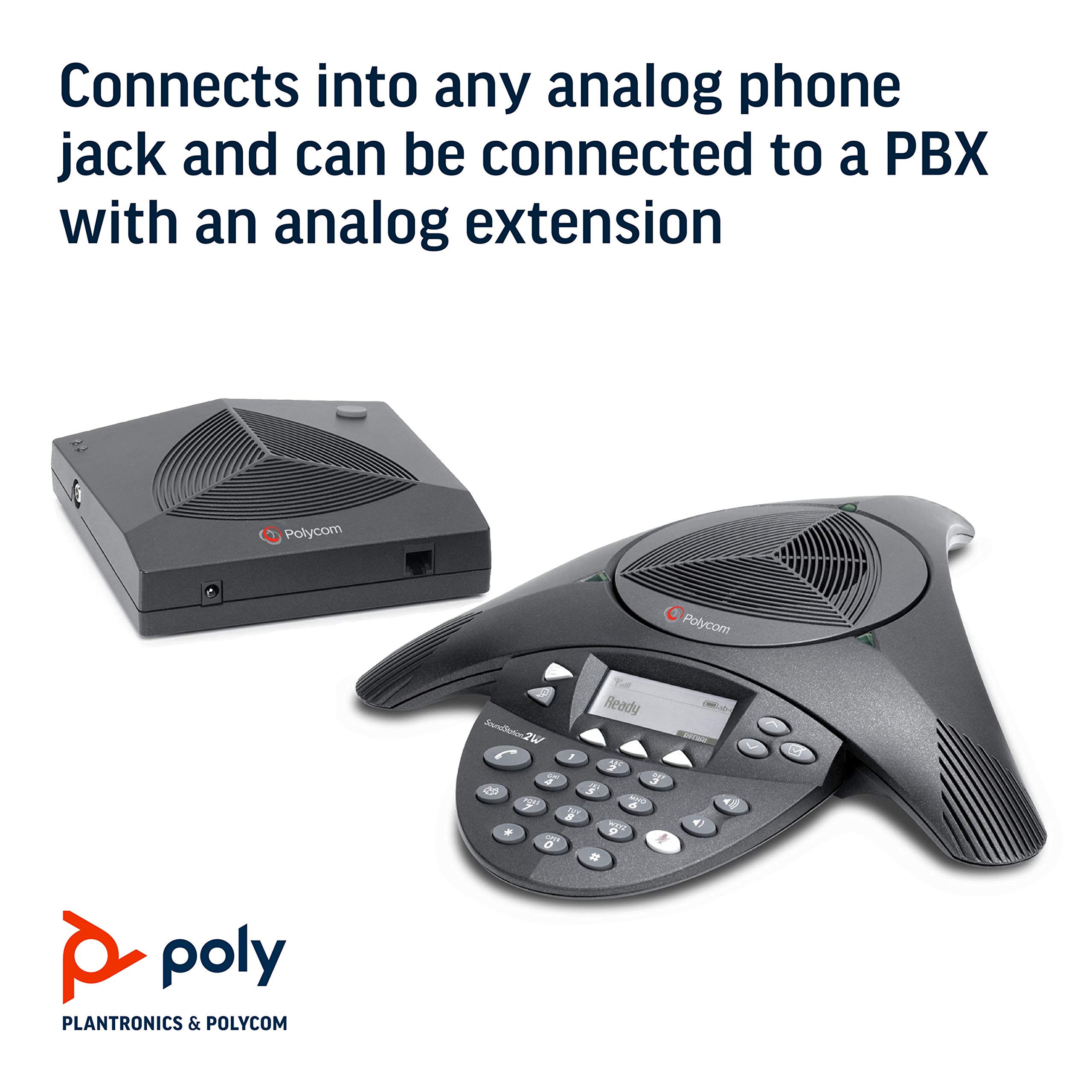 Polycom SoundStation 2 Analog Conference Phone (2200-16000-001) - Crystal Clear Audio for Office Meetings & Business Calls - Perfect for Conference Rooms, Home Offices & Remote Work