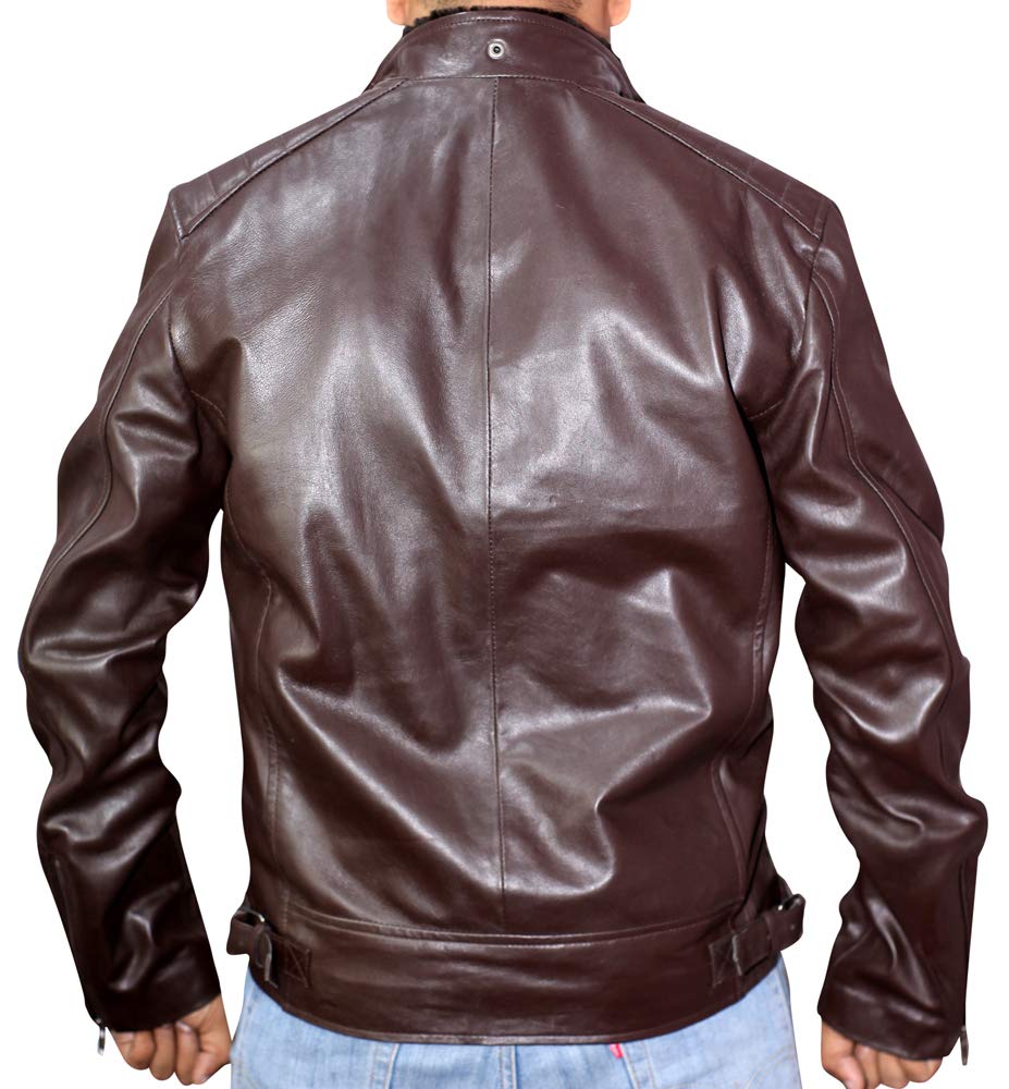 Stylish Genuine Sheepskin Leather Jacket for Men with Removable Fur Collar - VM1921837 | Winter Fashion Outerwear for Casual & Formal Occasions
