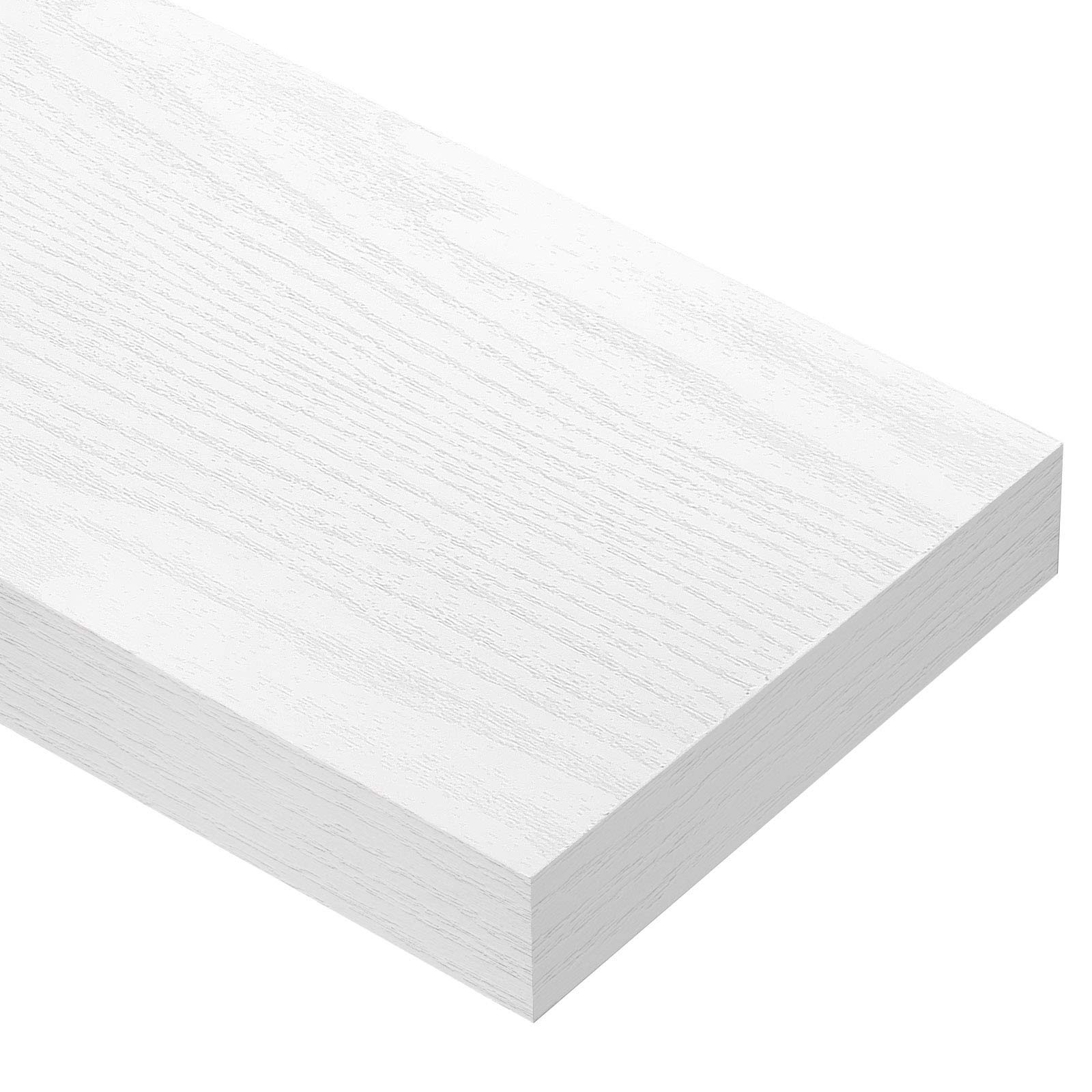 QEEIG Floating Shelves Set of 4 - 16 Inch Wall Mounted Shelves for Bathroom, Bedroom, Kitchen & Living Room - Farmhouse Style Small Book Shelf - White (015-W4) - Perfect for Home Decor, Storage & Display