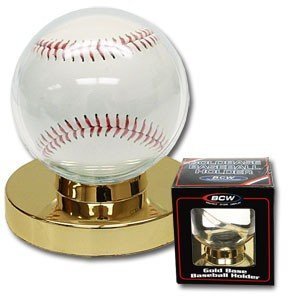 36 Pack Baseball Holder Display Case with Gold Base - Premium Baseball Card Protectors for Collectors, Sports Memorabilia Storage & Gift Packaging