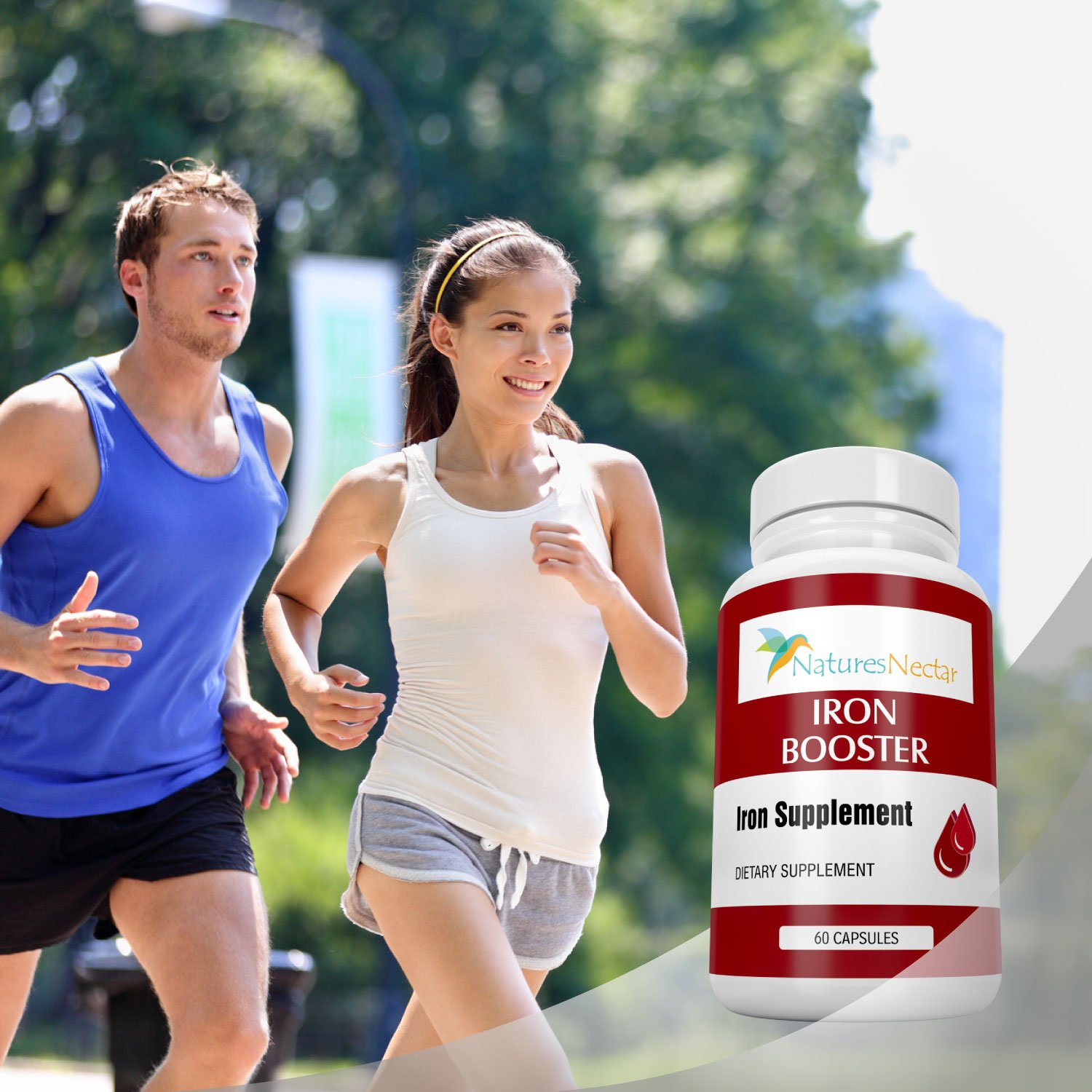 Iron Booster for Women - Slow Release Non-Constipating Ferrous Iron Supplement to Support Red Blood Cell Production & Anemia Relief - Best Iron Pills with Raw Iron Vitamins - Ideal for Energy Boost & Pregnancy Support