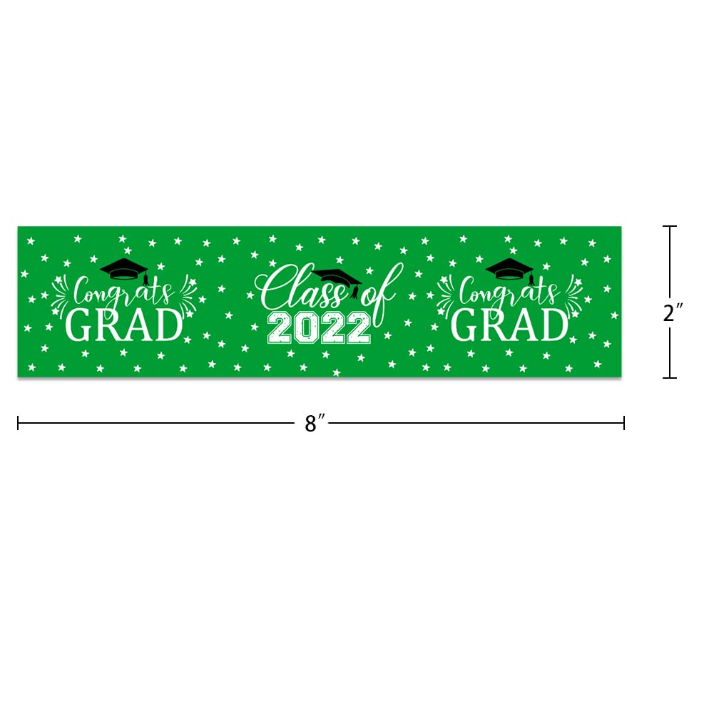 24pcs Waterproof Graduation Party Water Bottle Labels - Class of 2022 Green Stickers for High School & College Celebrations - Perfect for Graduation Favors, Decorations & Party Supplies