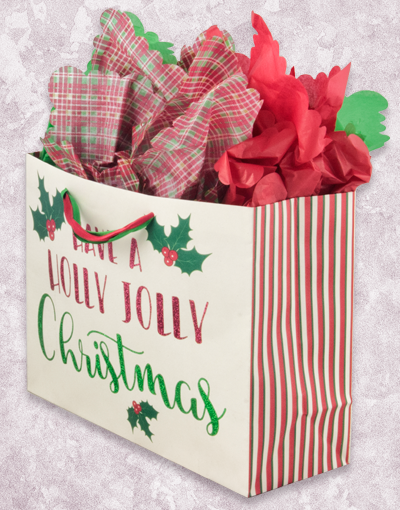 Festive Christmas Gift Bags - Bulk Holiday Party Favor Bags for Xmas Presents, Stocking Stuffers & Office Celebrations