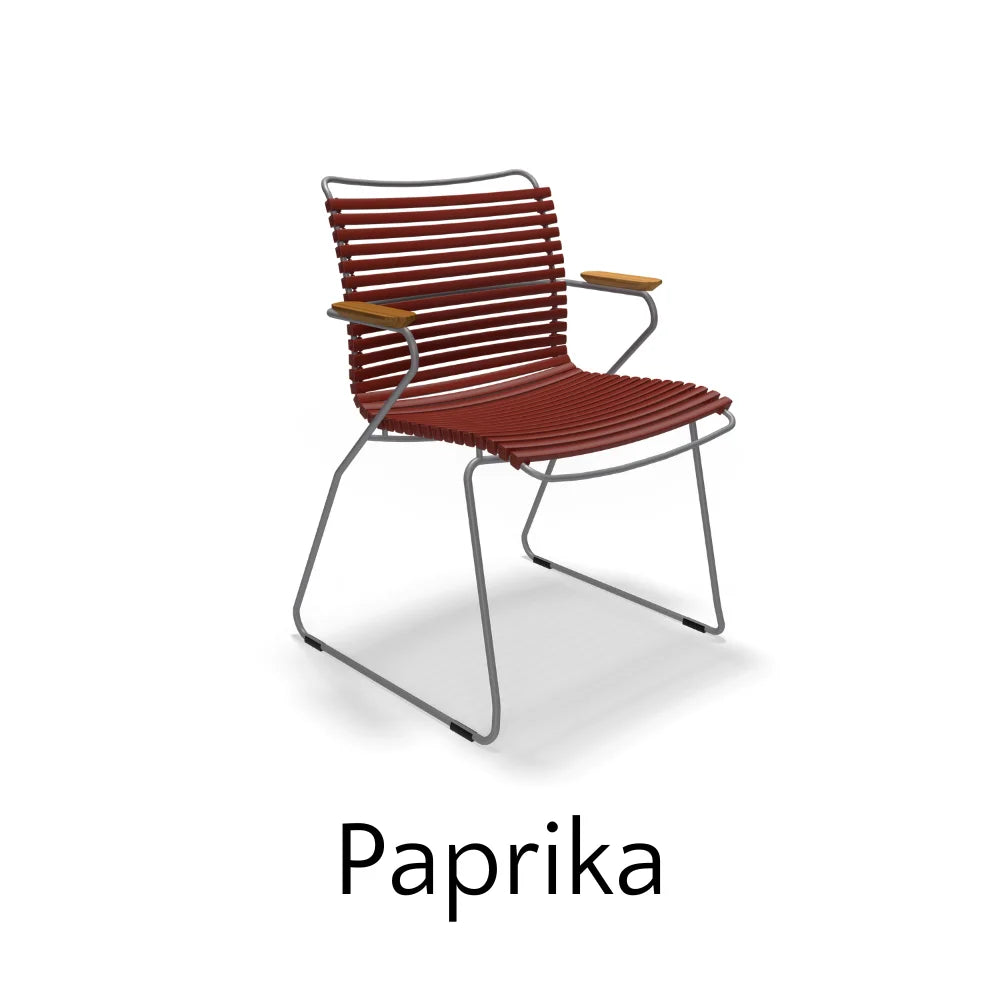 CLICK Outdoor Dining Armchair - Weather-Resistant Patio Chair for Garden, Poolside & Restaurant Use - Comfortable Aluminum Bistro Seating with Cushion Option