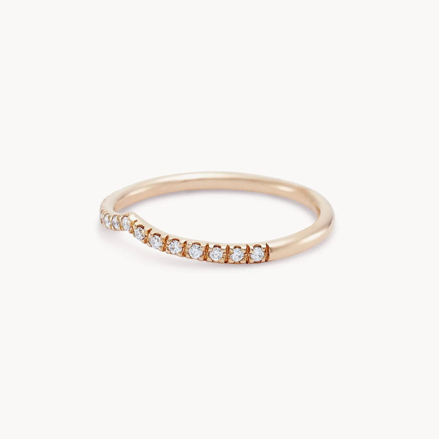 14K Rose Gold Eternity Band with White Diamonds - Elegant Wedding Ring for Women, Perfect for Anniversaries & Special Occasions