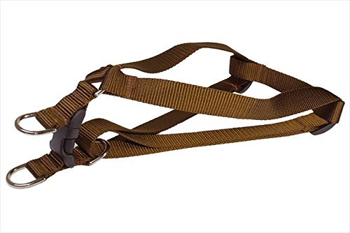 FlyFree Nylon Webbing Dog Harness - Adjustable No-Pull Pet Vest, Large Size (Brown) - Perfect for Walking, Hiking & Outdoor Adventures with Your Dog