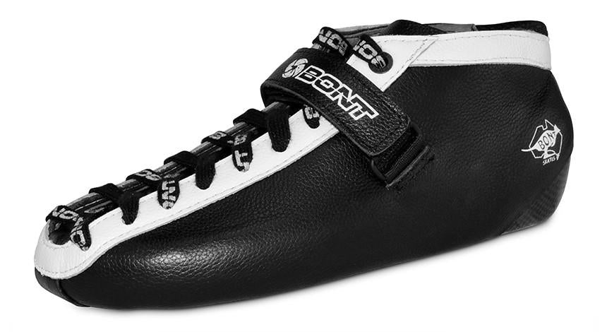 Bont Quad Hybrid Microfibre V2 Black Speed Skating Boot - Lightweight & Durable for Indoor/Outdoor Training & Racing