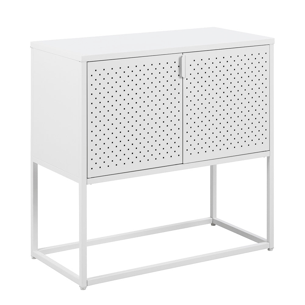 Modern White Newton 2-Door Sideboard 82cm - Stylish Storage Cabinet for Living Room, Dining Room & Entryway