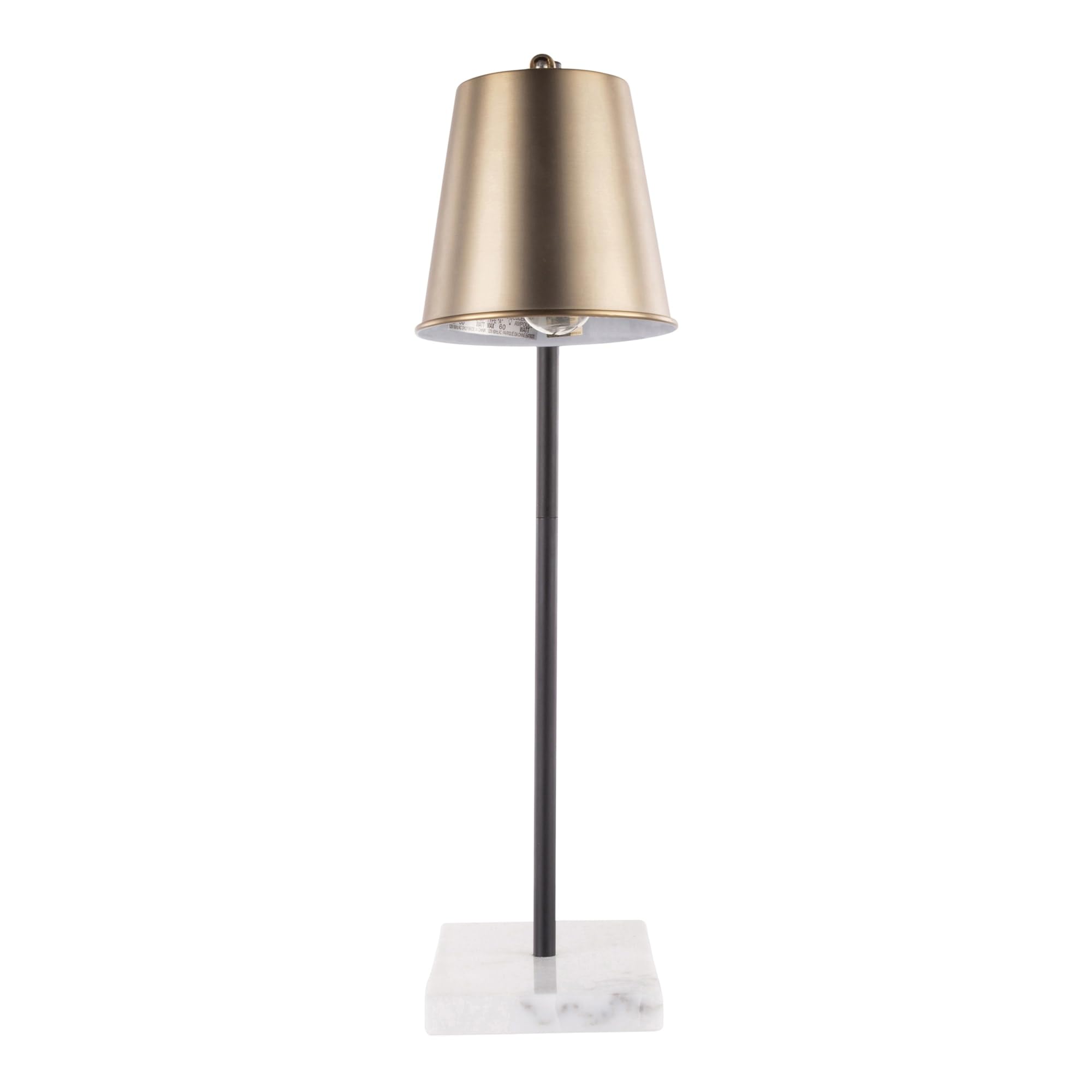 Modern Metric Table Lamp - Adjustable Brass & White Desk Lamp for Nightstand, Bedside, Living Room | Perfect for Reading, Working, and Ambient Lighting