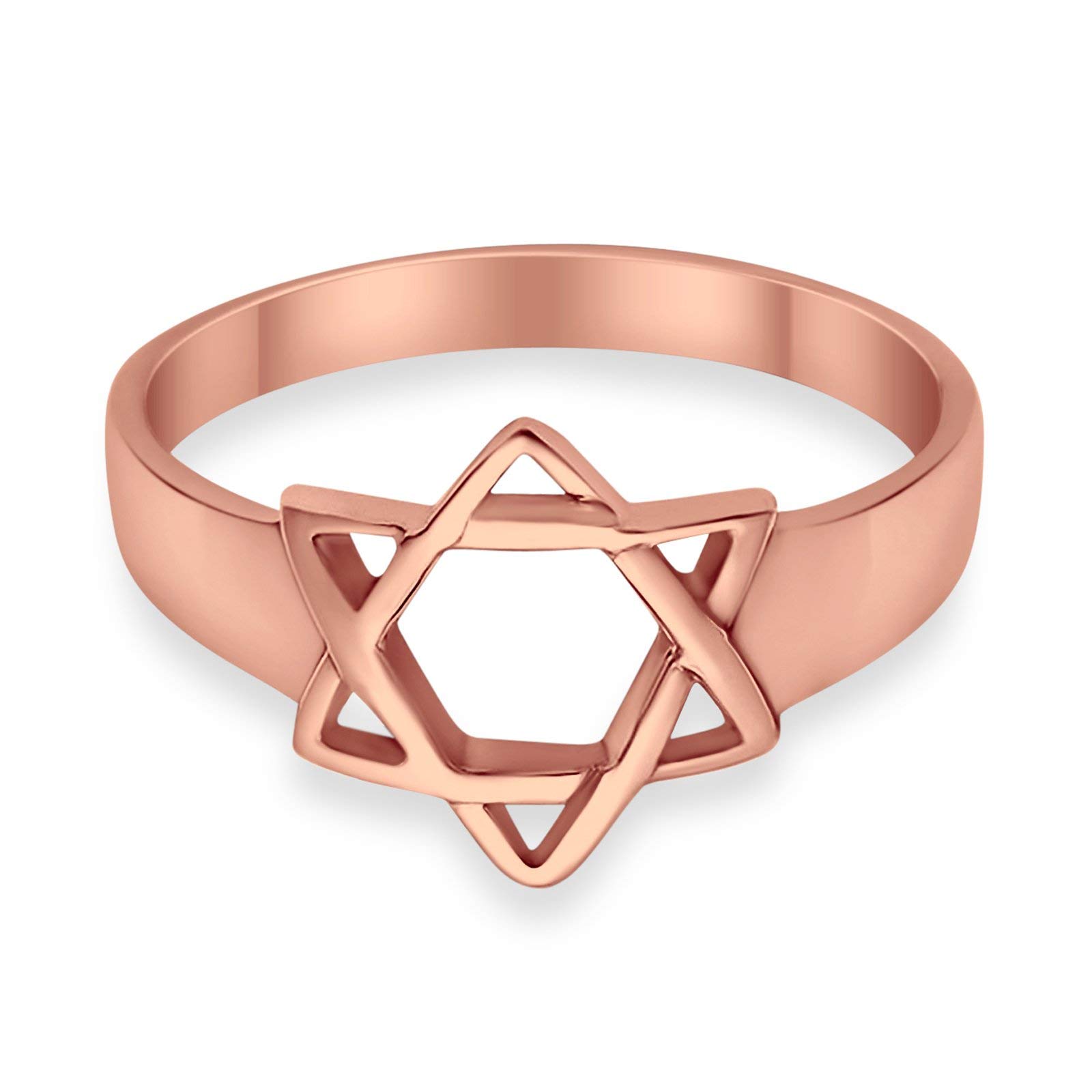 Blue Apple Co. 925 Sterling Silver Star of David Ring - Jewish Jewelry, Men's & Women's Religious Band - Perfect for Hanukkah Gifts, Bar Mitzvah, Bat Mitzvah & Everyday Wear