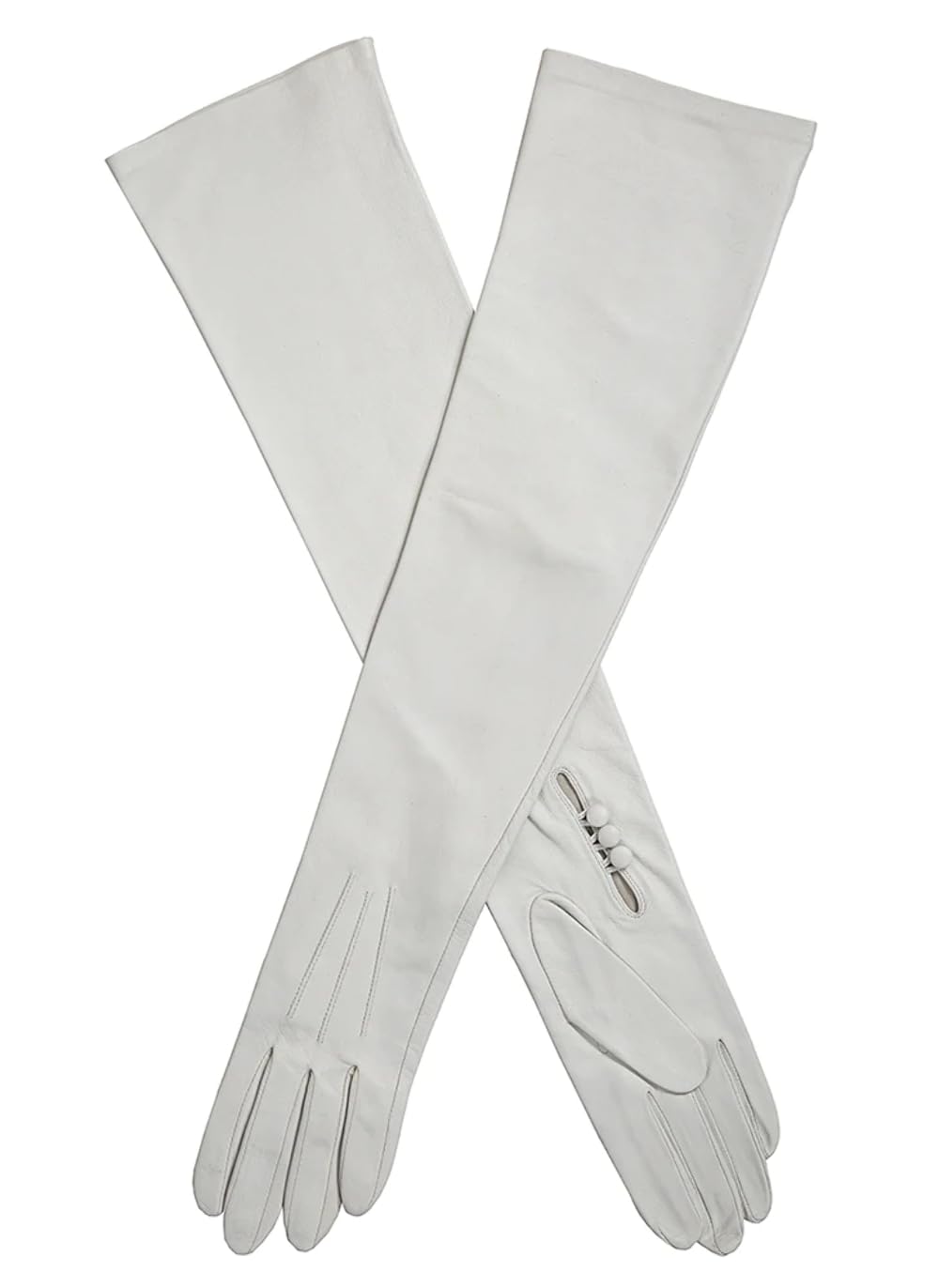 Women's Polly Long Leather Gloves - Black | Winter Fashion, Formal Events & Cold Weather Accessories