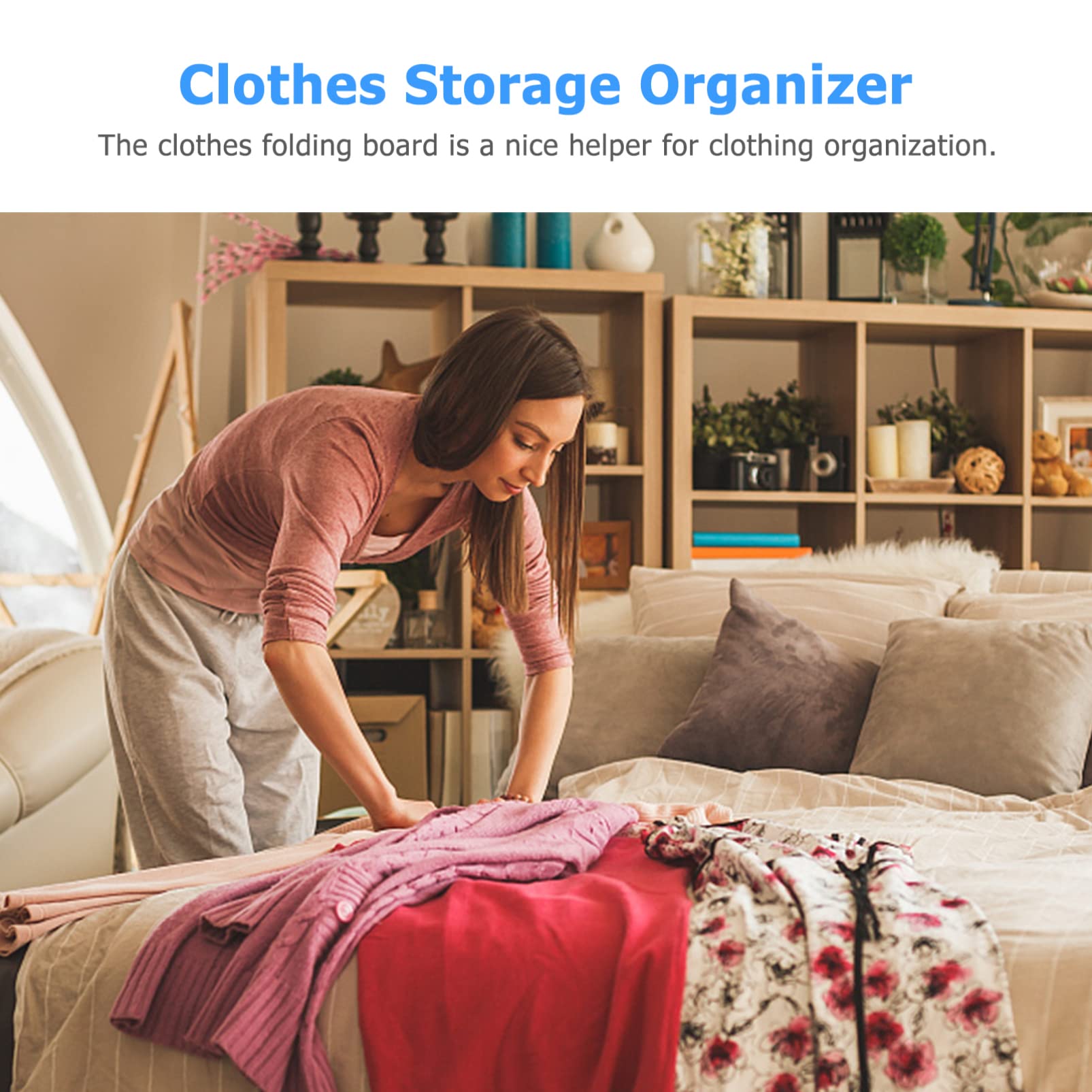 EXCEART 1-Piece Plastic Clothes Folding Board - Anti-Wrinkle Laundry Organizer for Shirts, Tees & Clothing (Child & Adult) - Perfect for Travel, Closet Organization & Space Saving