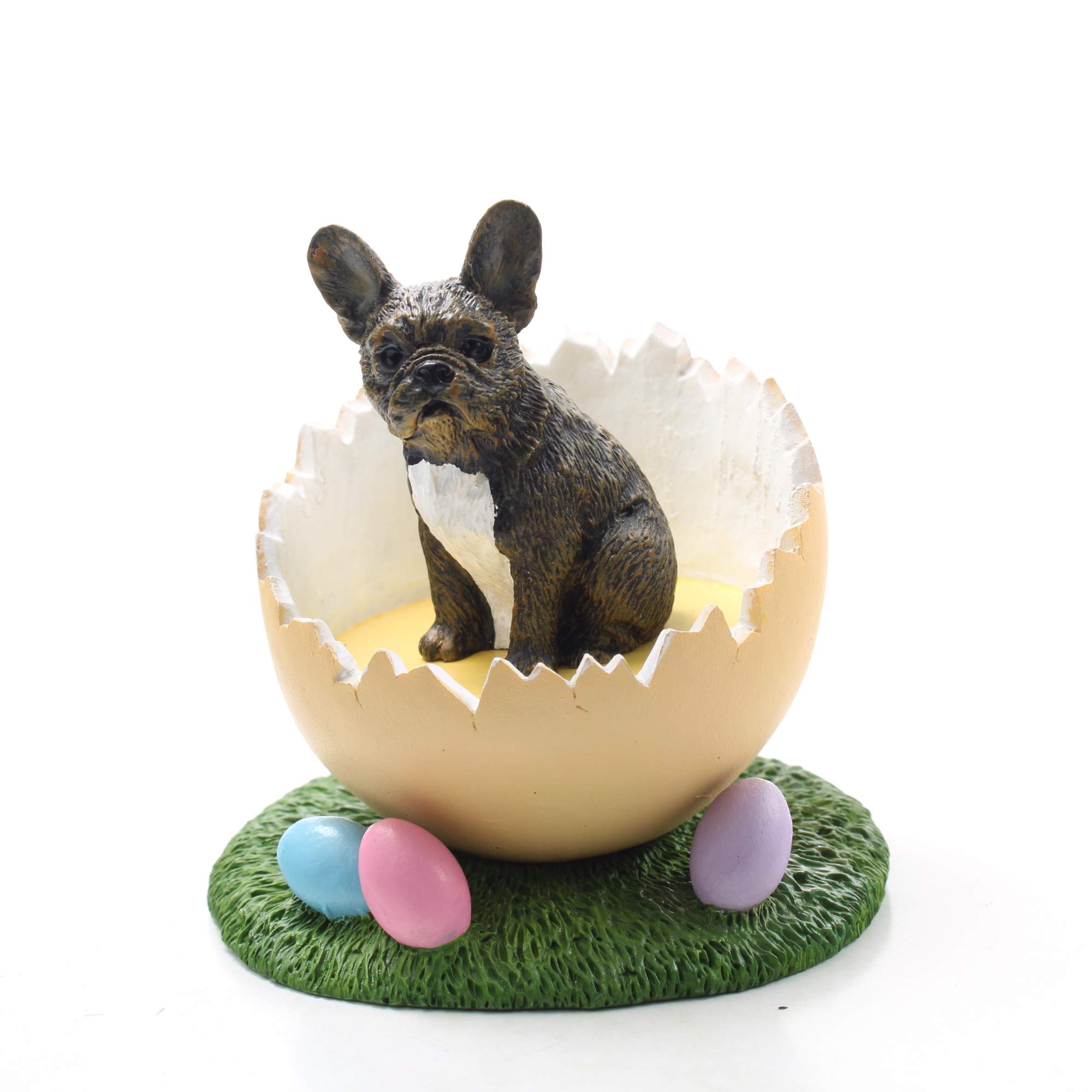 Realistic Hand-Painted French Bulldog Easter Egg Figurine - Spring Home Decor, Nursery & Office Desk Statue, Perfect Easter Gift & Shower Present for Dog Lovers (Ideal for Easter Celebrations, Home Decorating & Gift-Giving Occasions)