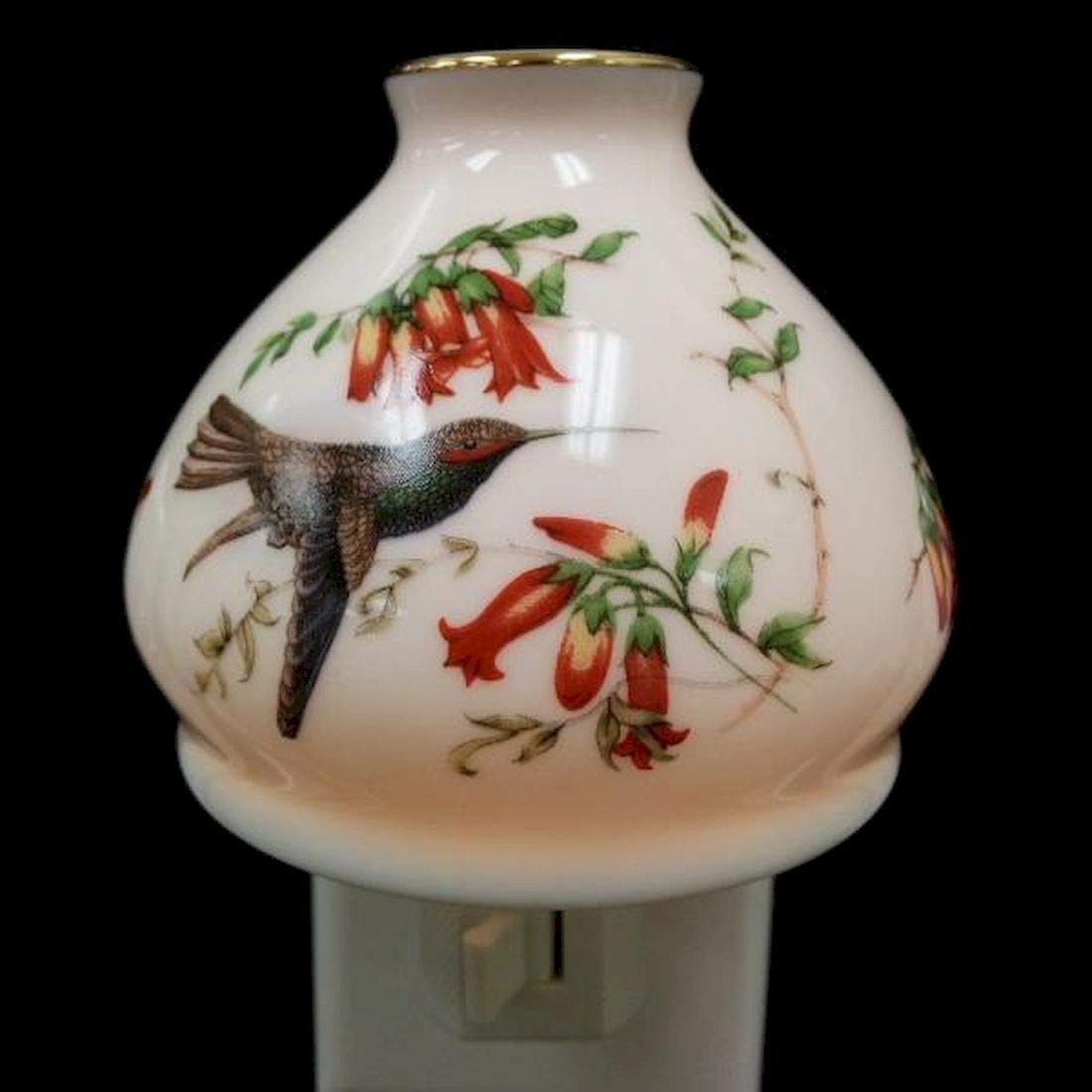 Lily and Hummingbird Night Light - Soothing Nursery Nightlight for Baby Kids Room, Bedroom Decor with Warm White LED - Perfect for Bedtime, Feeding, and Relaxation