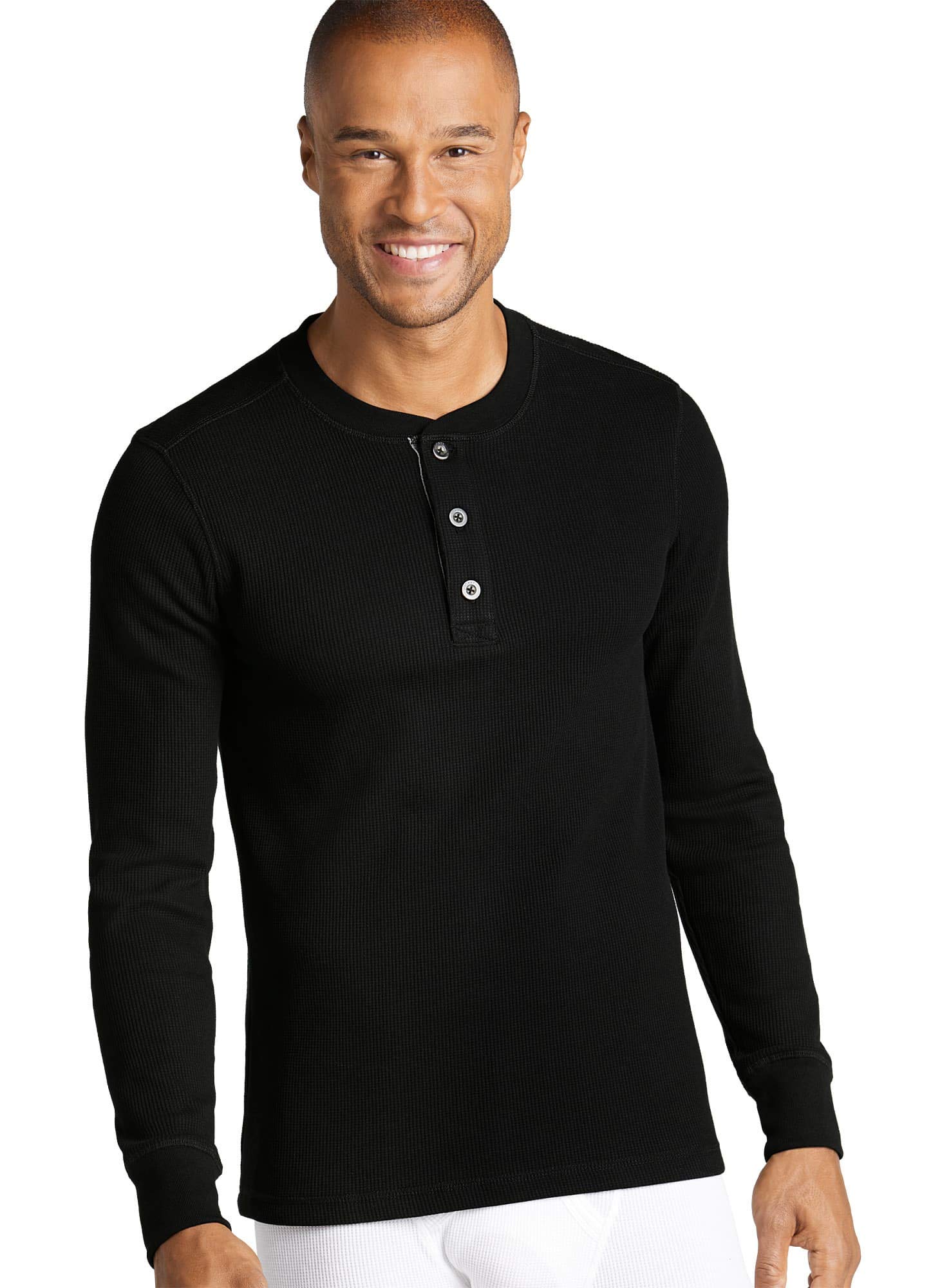 Jockey Men's Long Sleeve Waffle Henley T-Shirt for Tall Men - Comfortable Cotton Crew Neck Shirt for Casual Wear, Layering & Outdoor Activities
