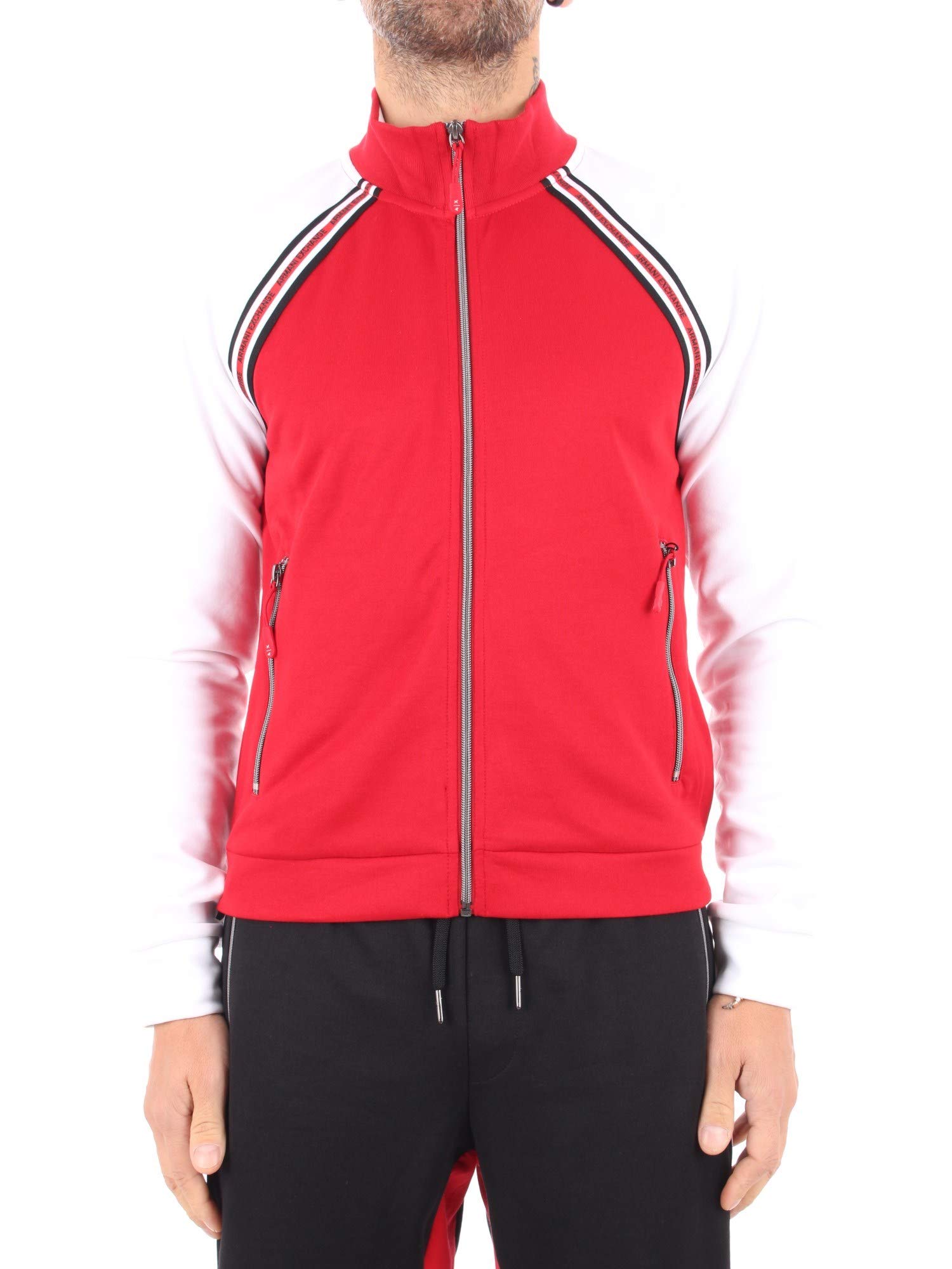 ARMANI EXCHANGE Men's Interlock Double Face Zip-Up Hoodie Sweatshirt | Lightweight Fleece Jacket for Casual Wear & Street Style | Gym, Workout, and Everyday Comfort