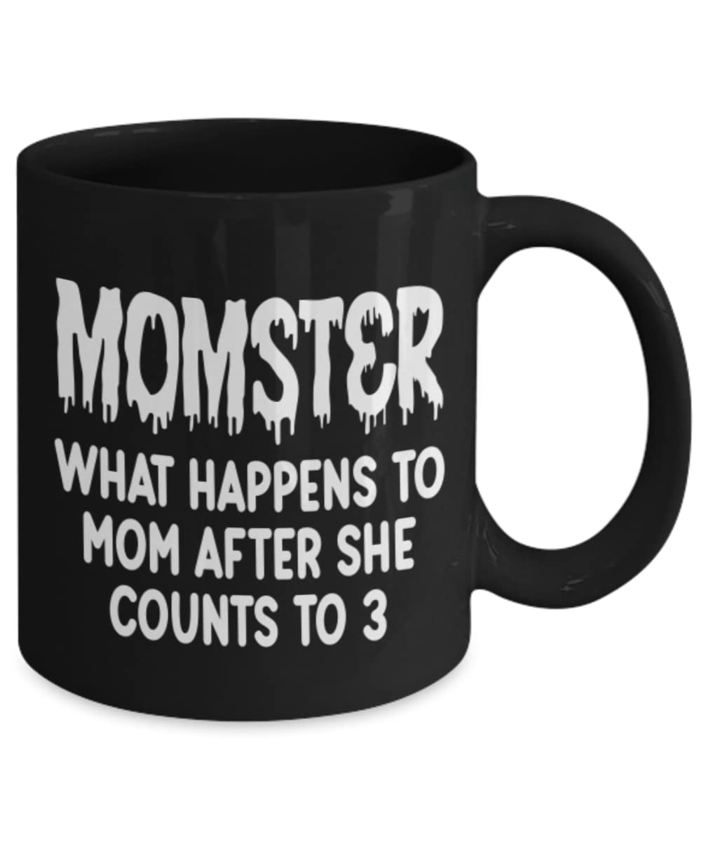 Funny Mom Coffee Mug - 'Momster' Humorous Gift for Mothers - Perfect for Mother's Day, Birthdays & Everyday Use
