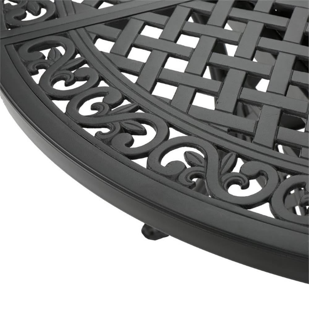 7-Piece Outdoor Patio Furniture Set - Aluminum Dining Table & Chairs with Coffee Table - Black Sand Finish - Perfect for Garden, Poolside, Backyard & Outdoor Entertaining