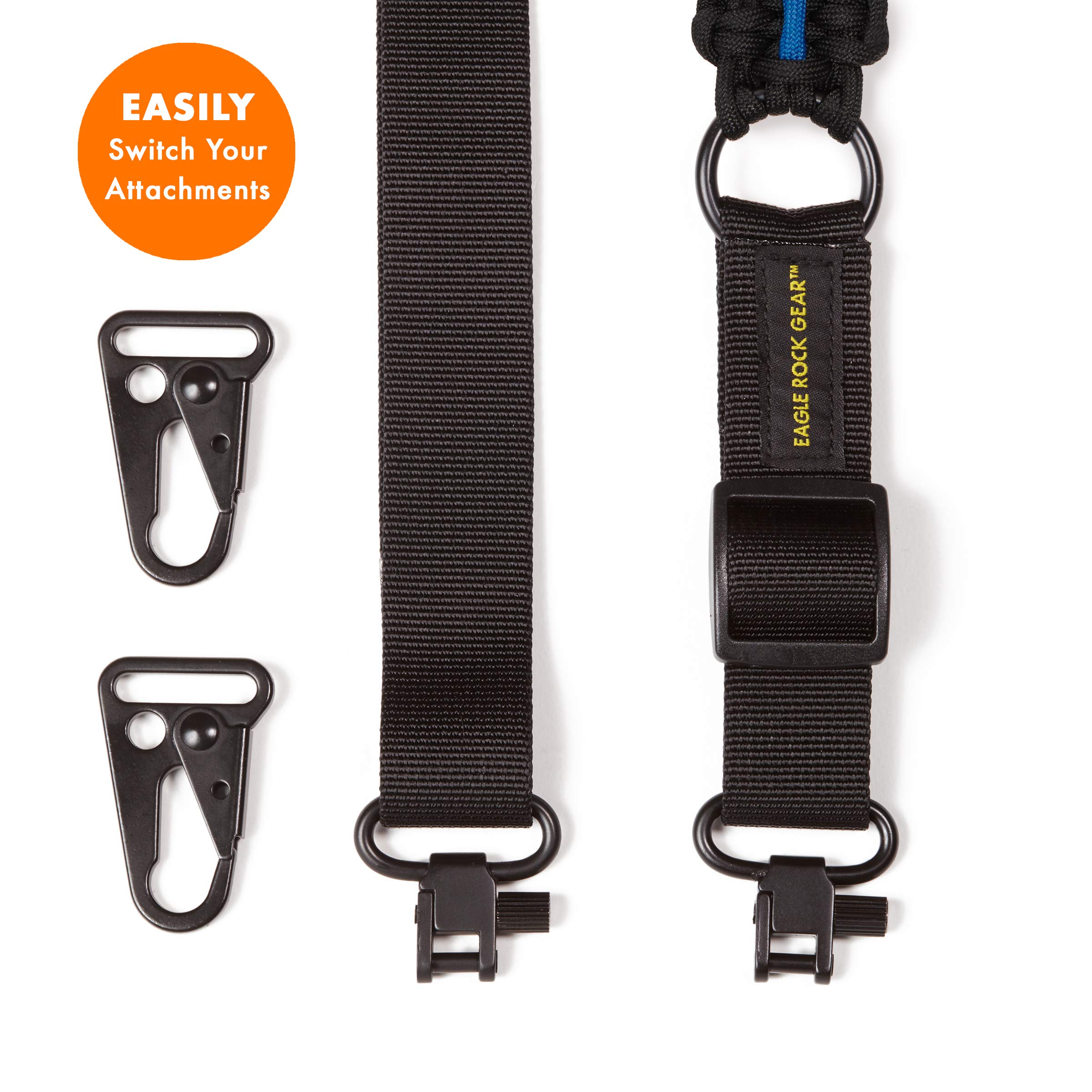 550 Paracord 2-Point Adjustable Gun Sling for Rifles, Shotguns & Crossbows | Heavy Duty Tactical Sling with HK Clips & Swivels | US Patented Design | Perfect for Hunting, Airsoft & Outdoor Shooting