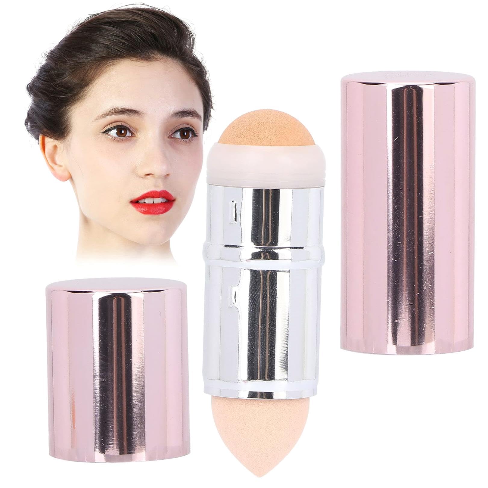 Rose Red Volcanic Stone Facial Oil Roller for Skincare & Makeup - Massage & Absorb Essential Oils - Perfect for Home Spa, Travel & Relaxation Therapy