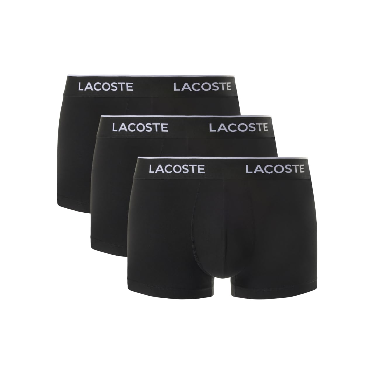 Lacoste Men's Cotton Stretch Essentials Underwear Trunks 3-Pack - Soft Breathable Boxer Briefs for Daily Wear & Active Lifestyle