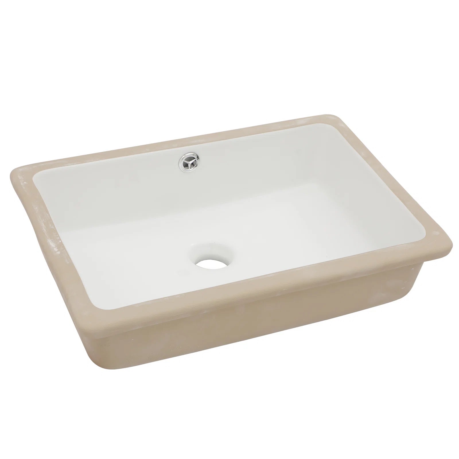 Premium White Ceramic Undermount Bathroom Sink - Rectangular Design with Overflow - Perfect for Modern Vanities, Powder Rooms & Guest Bathrooms