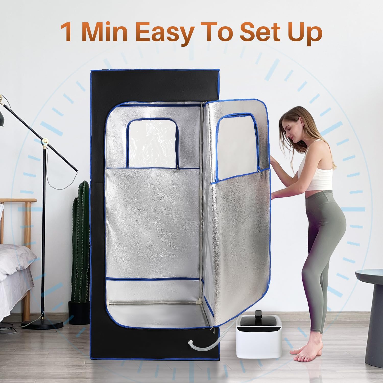 Portable Home Sauna Tent with 2.6L 1000W Steamer & Remote Control - Personal Steam Sauna for Relaxation, Detox & Weight Loss - Perfect for Home Spa, Yoga Recovery & Stress Relief
