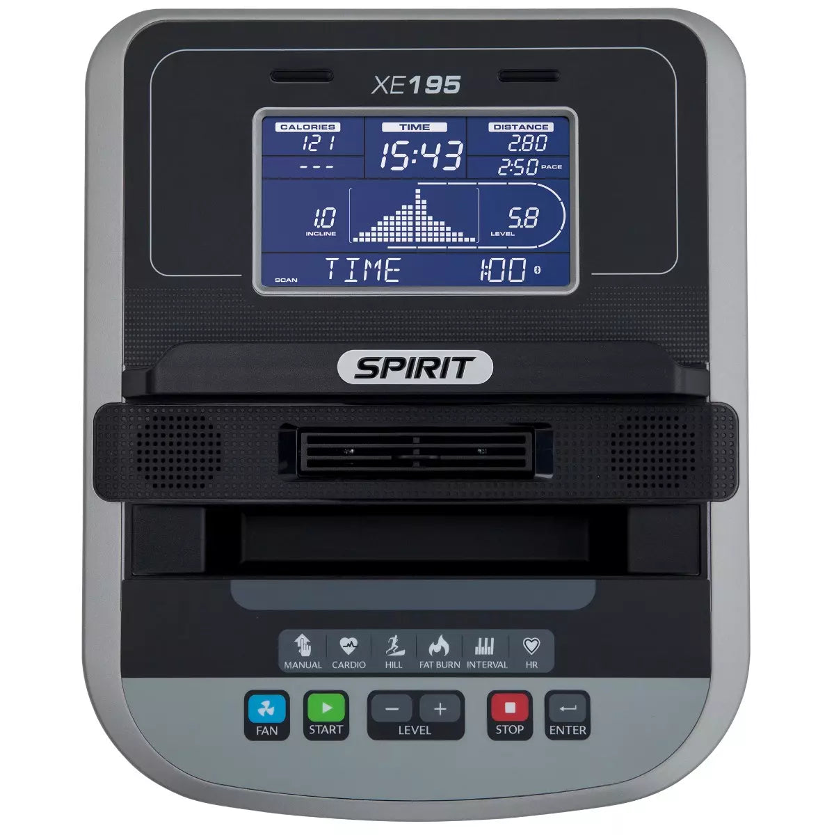 Spirit XE195 Elliptical Machine - Low Impact Cardio Trainer for Home Gym, Commercial Use | Perfect for Small Spaces & Full-Body Workouts