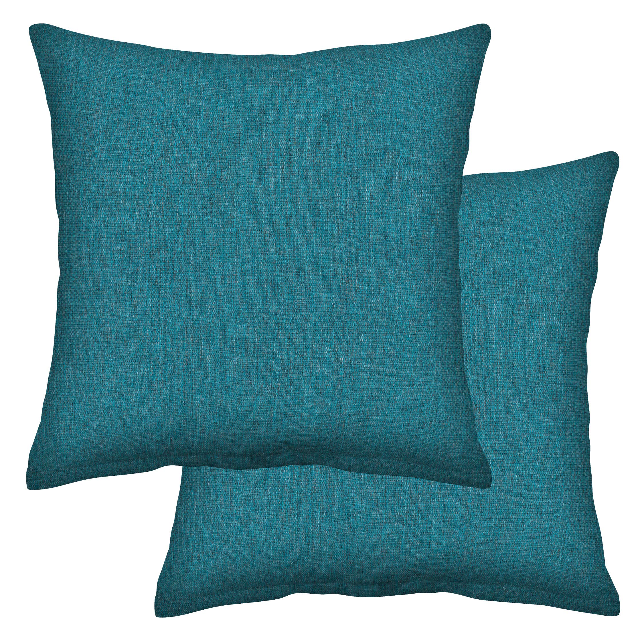 Eco-Friendly Teal Honeycomb Textured Square Throw Pillow Set of 2 - 17