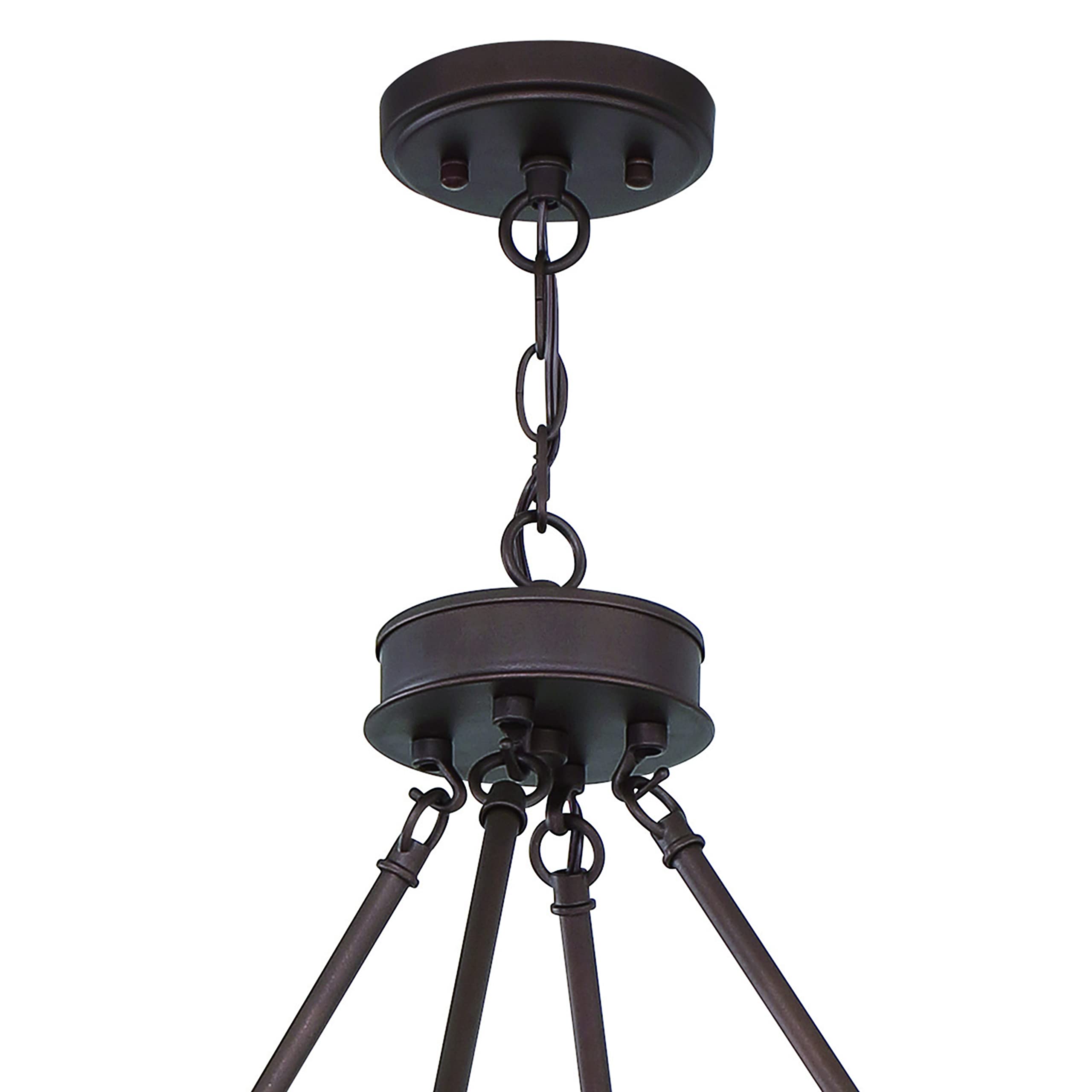 Vanity Art 12-Light Wagon Wheel Chandelier - Farmhouse Ceiling Light Fixture in Oil Rubbed Bronze for Living Room, Kitchen & Dining Room - Rustic Home Decor, Western Style Lighting for Cabin, Lodge & Ranch Houses
