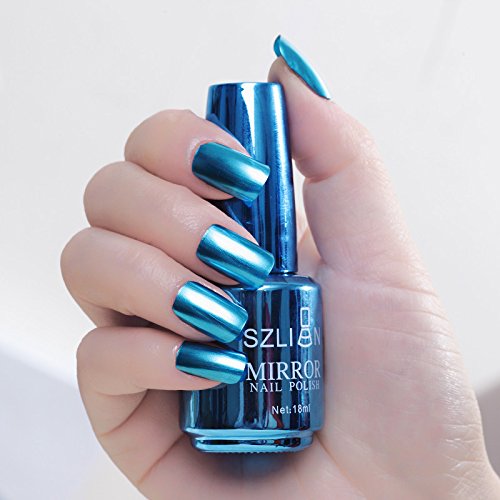 18ml Metallic Mirror Effect Nail Polish - Chrome Nail Lacquer with Bright Colors & High Gloss Finish for Manicure & Nail Art | Perfect for Parties, Weddings, and Special Occasions