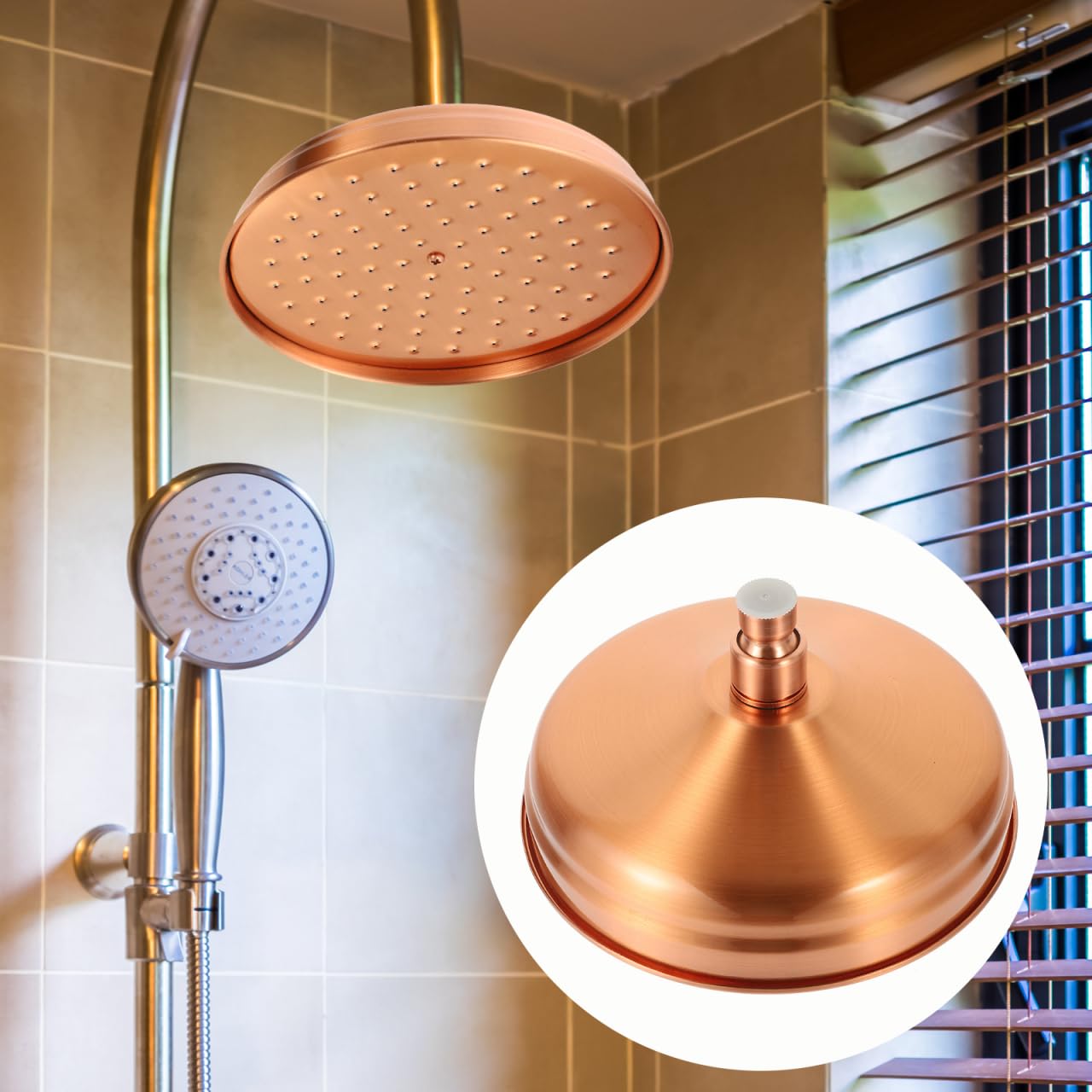 DOITOOL 7.8 Inch High Pressure Rainfall Shower Head - Round Vintage Antique Design, Waterfall Shower Head Replacement for Bathroom - Perfect for Spa-Like Experience and Relaxing Shower Time