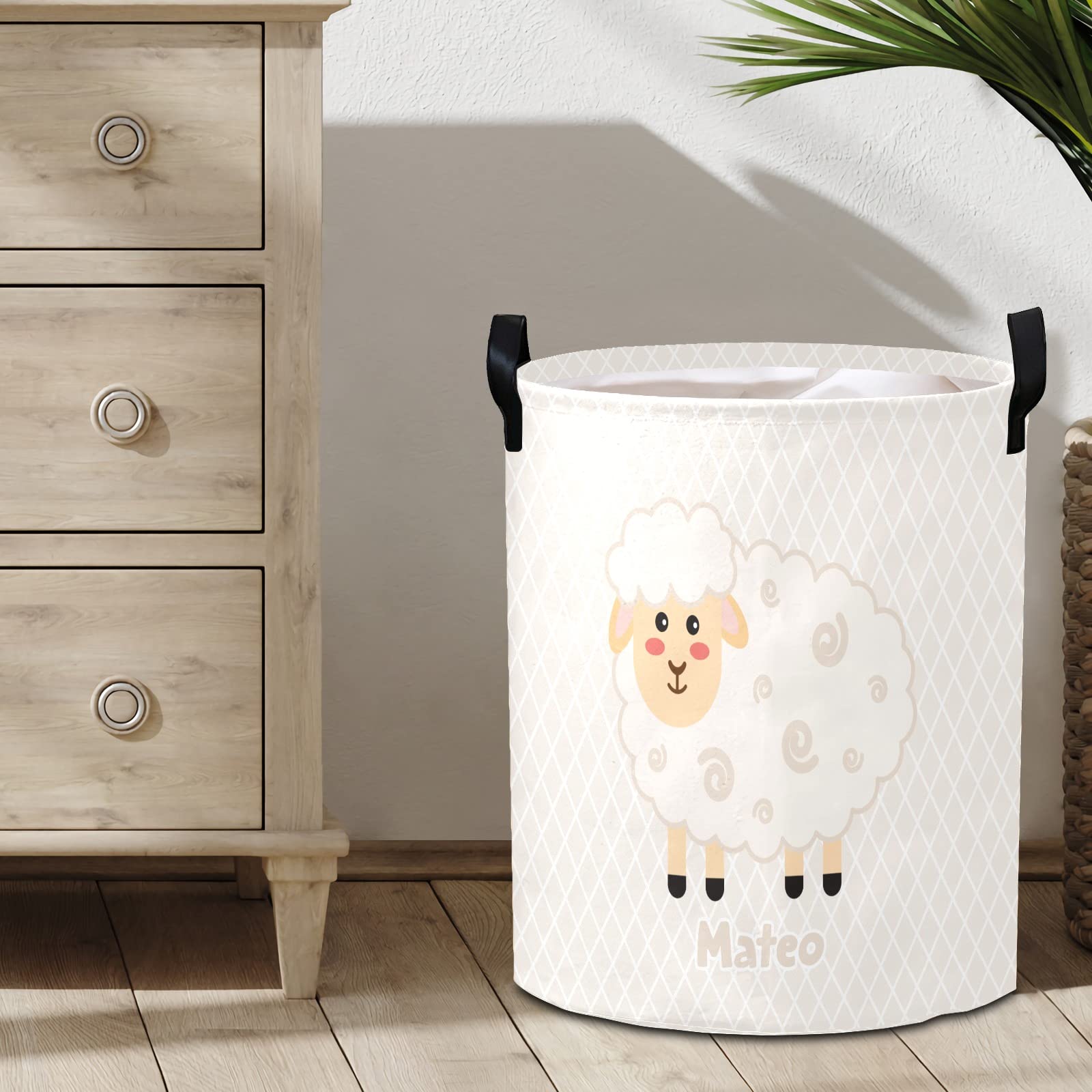 Collapsible Sheep Laundry Basket for Kids Room & Nursery Decor