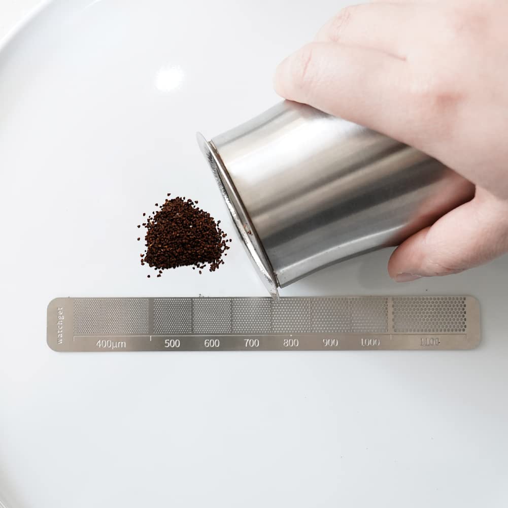 Watchget Stainless Steel Coffee Measuring Ruler - Precision Grind Size Tool for Professional Coffee Bean Grinders | Perfect for Espresso, French Press & Pour Over Brewing