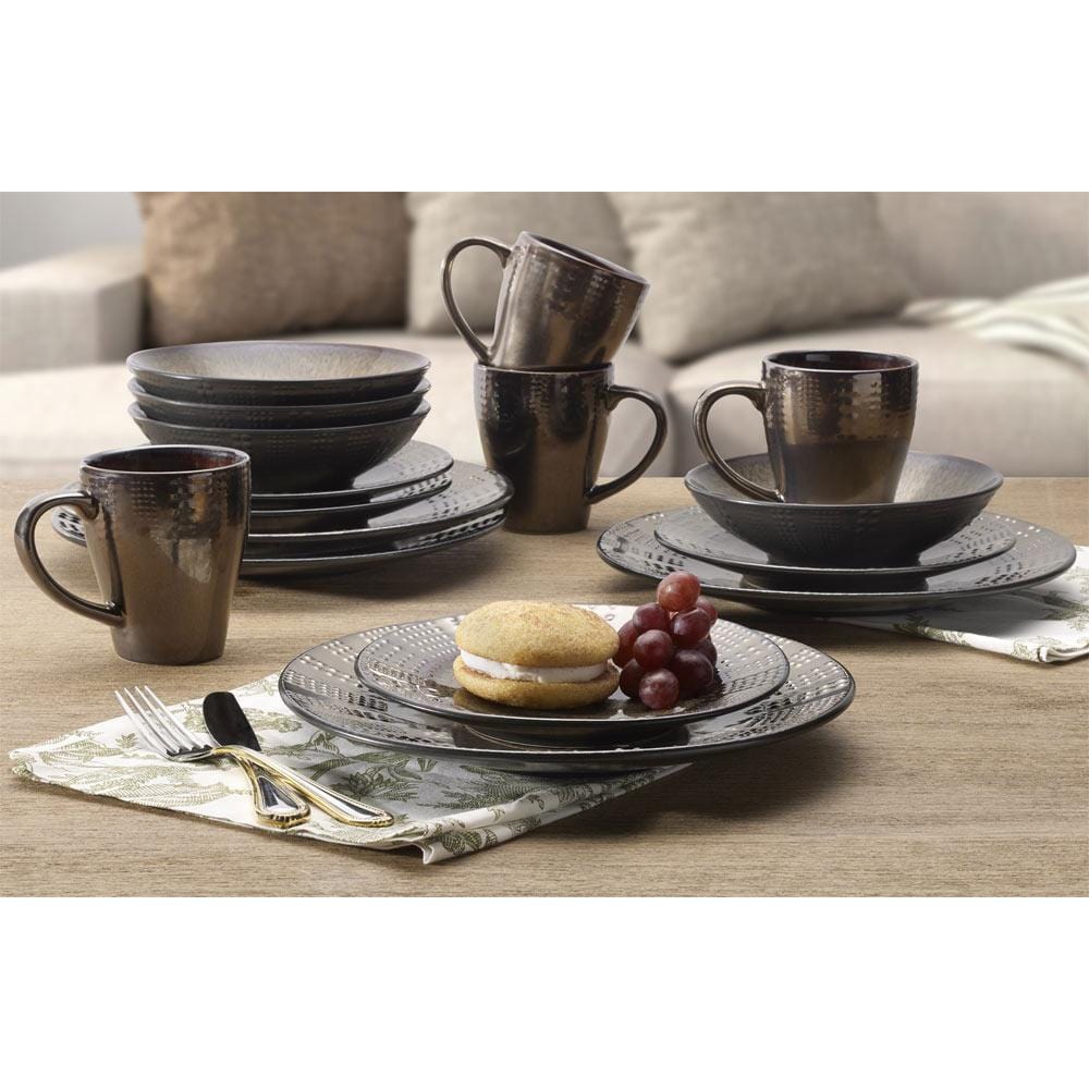 Verona 16-Piece Dinnerware Set for 4 - Porcelain Plates, Bowls & Mugs - Elegant Dinnerware for Family Meals, Dinner Parties & Holiday Entertaining