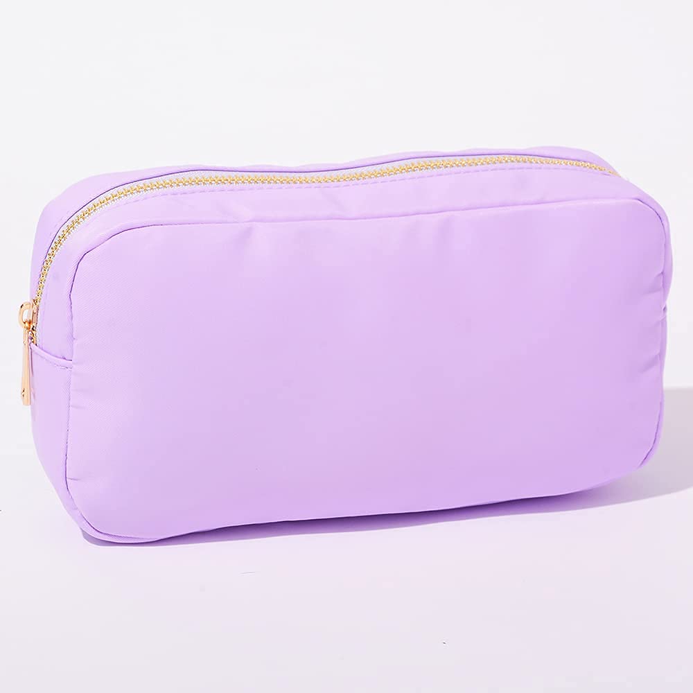 Extra Large Cosmetic Bag for Women - XL Waterproof Makeup Pouch Travel Organizer with Multiple Pockets, Durable Nylon Toiletry Bag (Purple) | Perfect for Travel, Gym, and Daily Essentials Storage