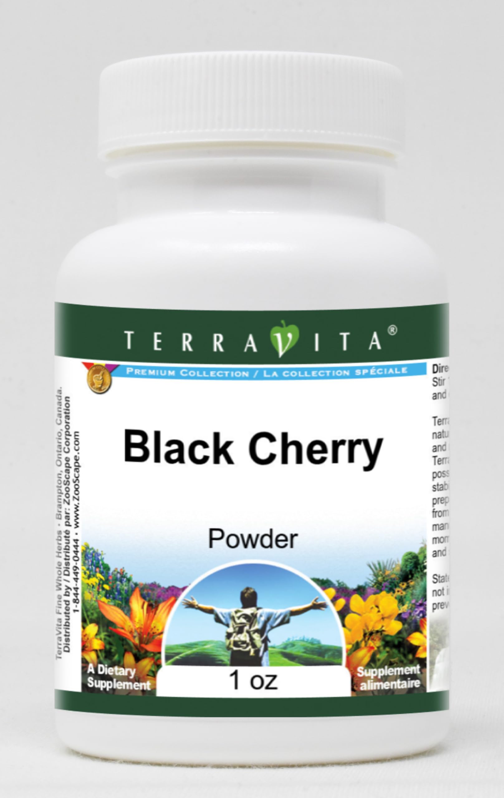 Terravita Organic Black Cherry Powder 1 oz - Antioxidant Rich Superfood for Smoothies, Baking & Wellness Drinks - ZIN: 519218