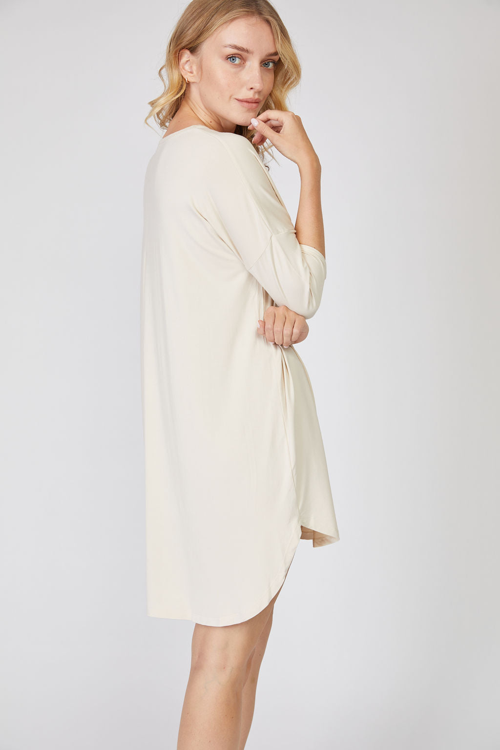Comfortable Bamboo 3/4 Sleeve Nightshirt for Women - Soft Sleepwear for Relaxing at Home or Lounging