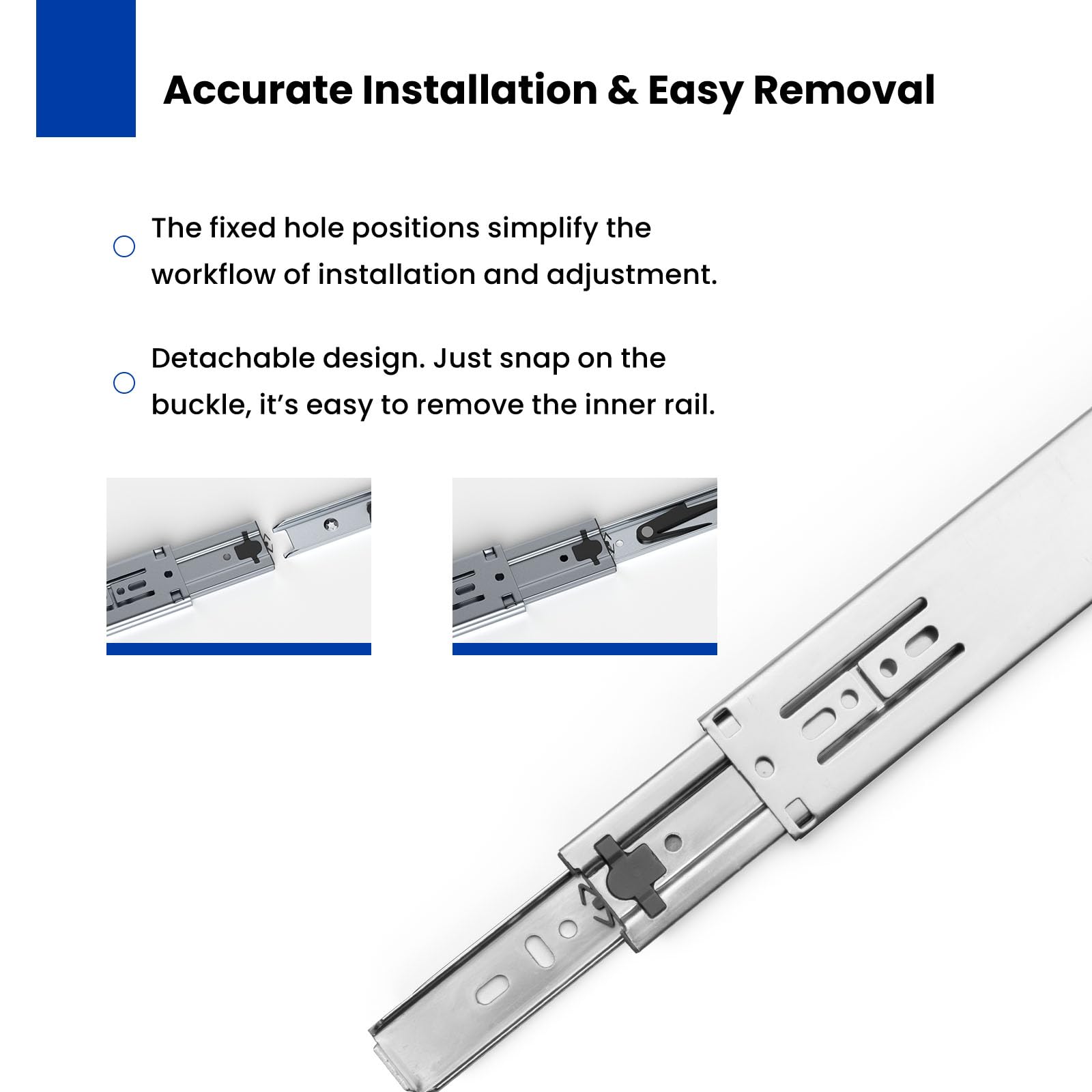 10 Pairs Heavy Duty 22 Inch Drawer Slides - Push to Open Soft Close, Full Extension Ball Bearing Cabinet Rails (100 LB Capacity) - Perfect for Kitchen Cabinets, Office Furniture & Storage Organization