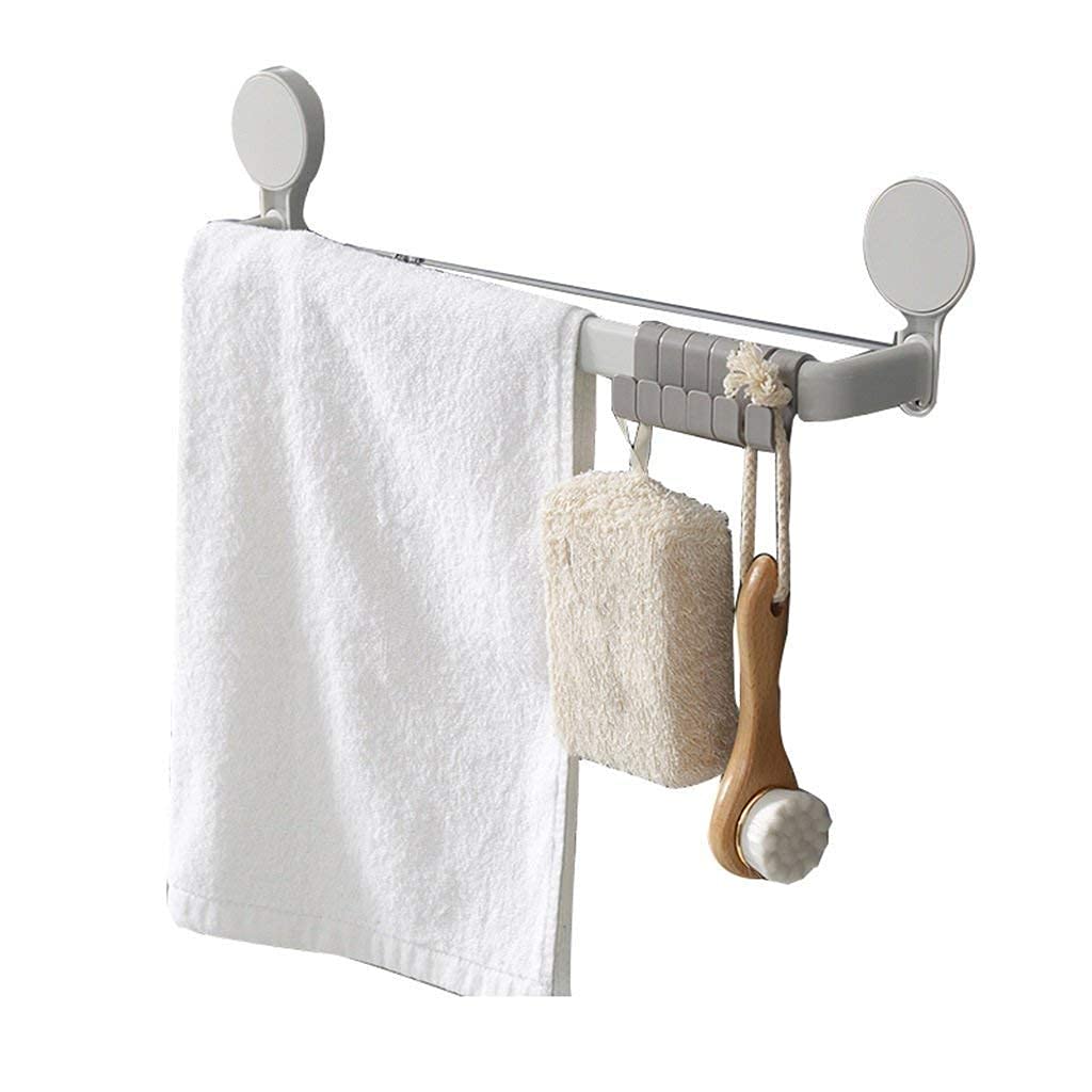 Stainless Steel Bathroom Towel Rack - Wall Mounted Suction Cup Towel Bar with Single Rod for Toilet & Bathroom - Perfect for Small Spaces, Apartments, and RVs