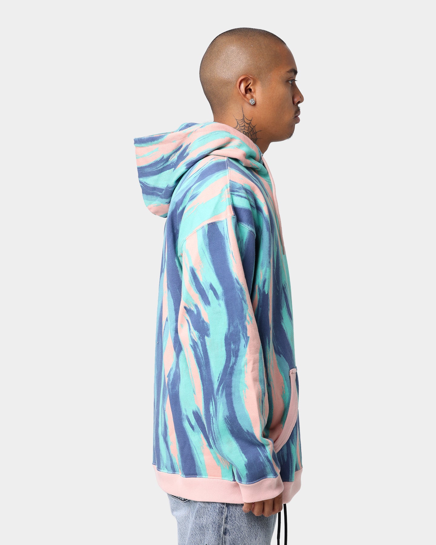 Adidas Women's Marbled Paint Hoodie - Vapour Pink/Mulberry Pullover Sweatshirt | Casual Streetwear for Gym, Running & Everyday Wear
