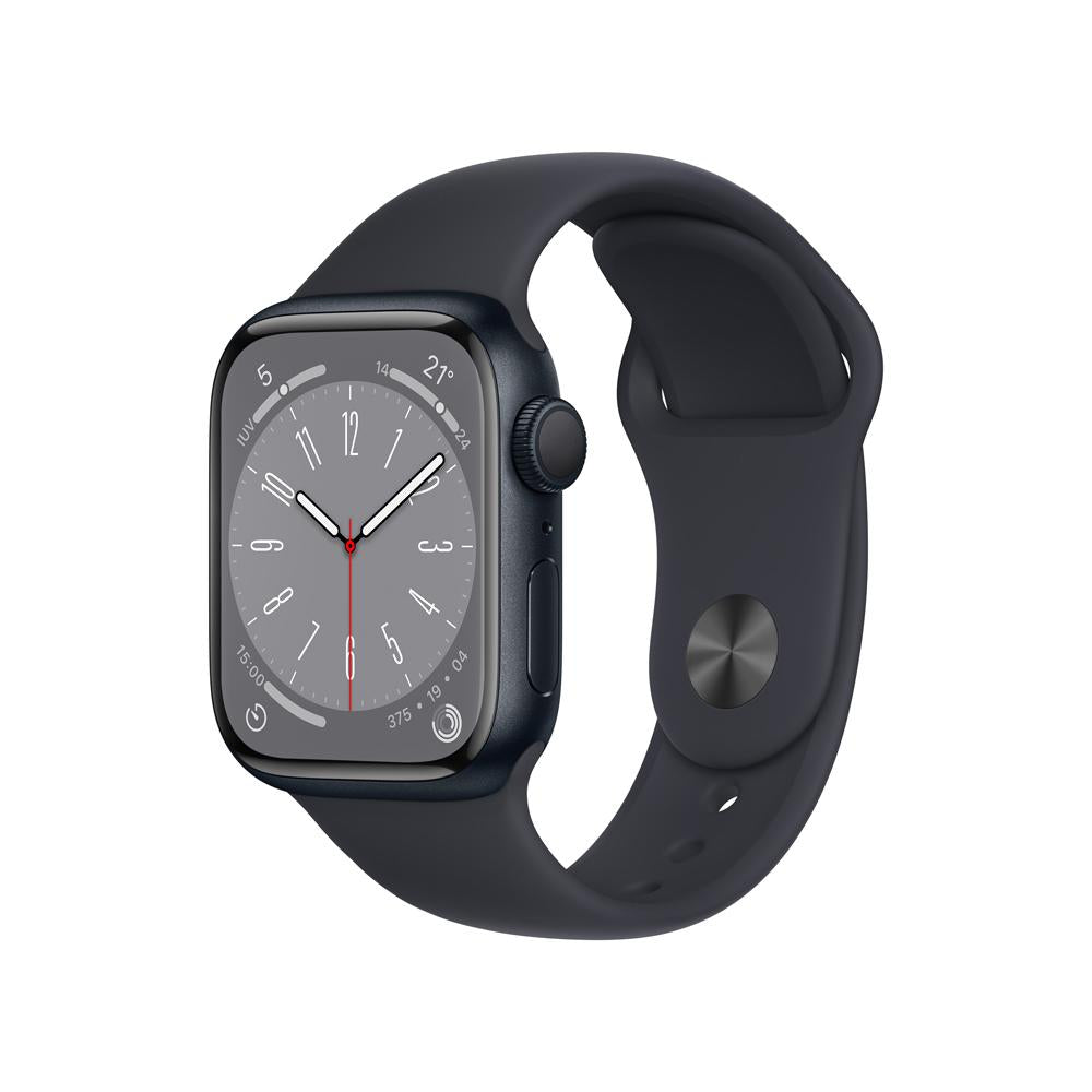 Apple Watch Series 8 (GPS) 41mm Midnight Aluminum Case with Midnight Sport Band - Perfect for Fitness Tracking, Workouts & Everyday Wear