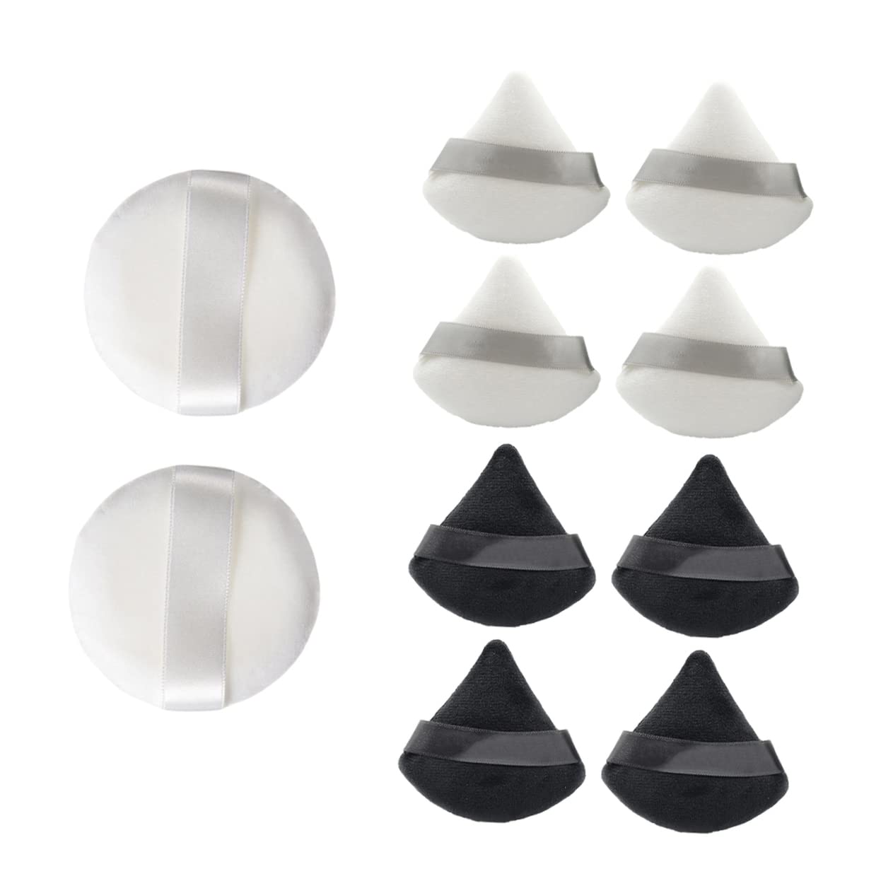 Beavorty 10pcs Velour Triangle Powder Puff - Soft Makeup Sponges for Loose & Pressed Powder, Blush & Highlighter - Perfect for Flawless Face Makeup & Touch-Ups On The Go