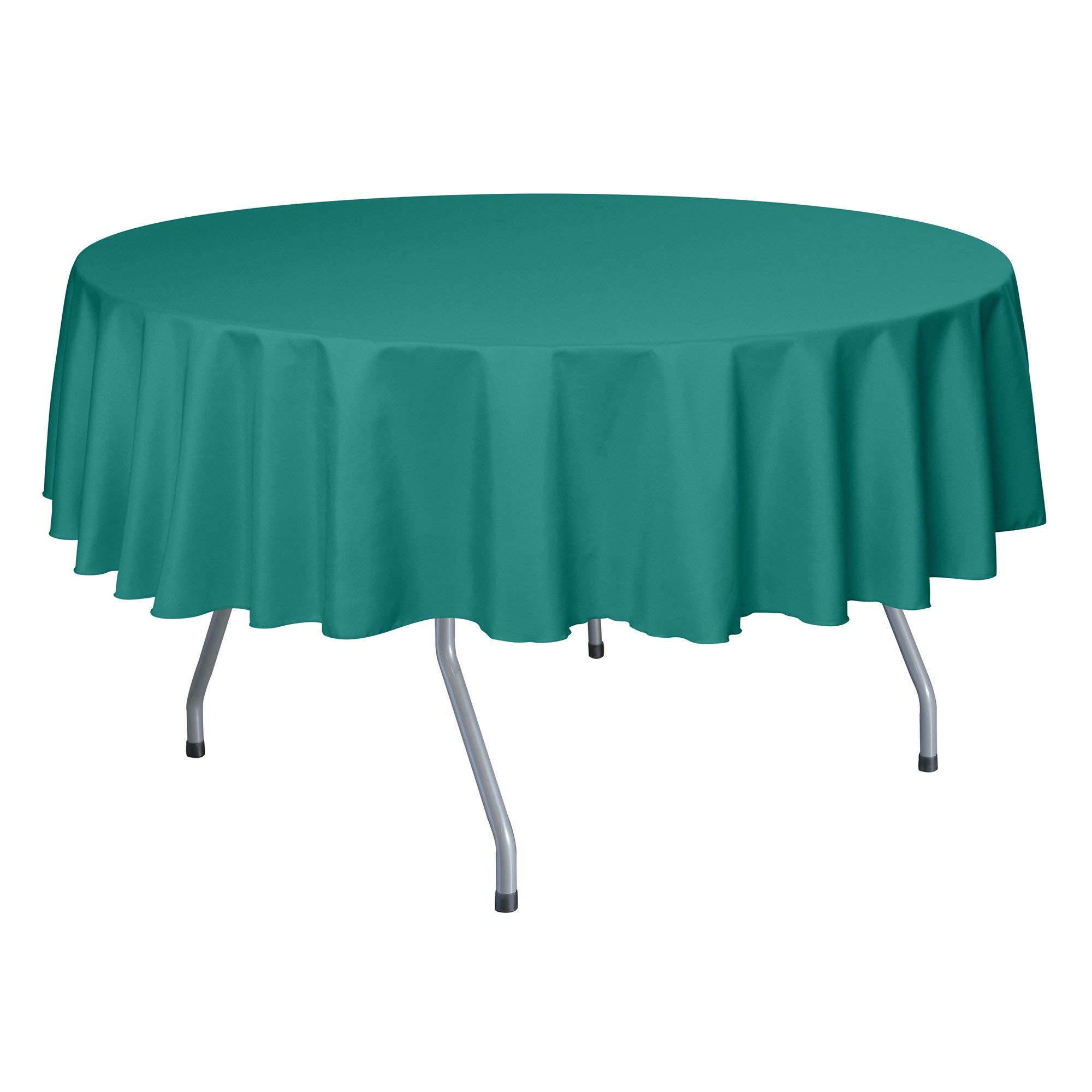 10 Pack 72-Inch Round Polyester Tablecloth - Jade for Dining & Events