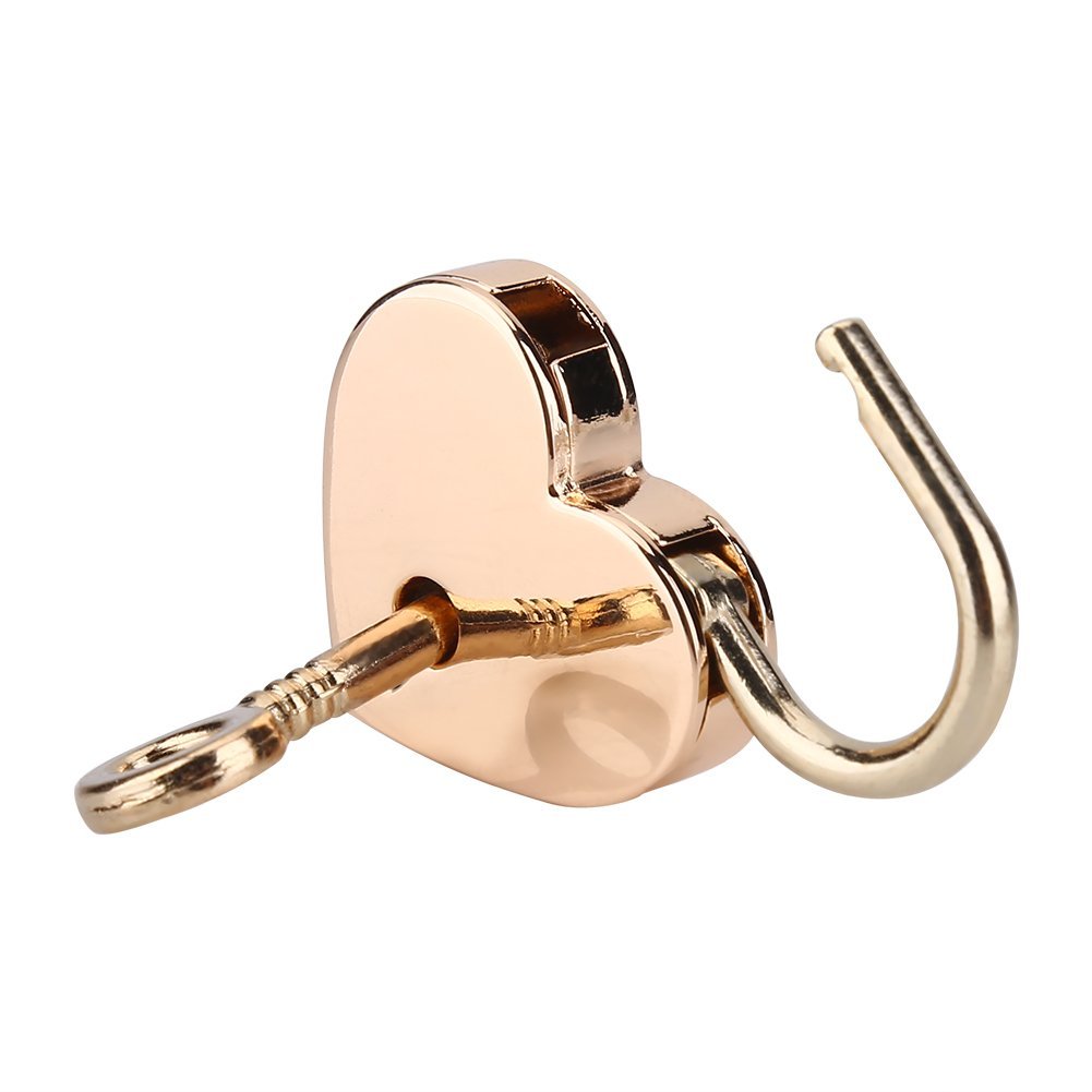 2 Pack Rose Gold Heart Shaped Padlock - Mini Metal Key Lock for Luggage, Diary, Jewelry Box, Gift Box | Perfect for Valentine's Day Gifts, Bridal Shower Favors & Romantic Keepsakes
