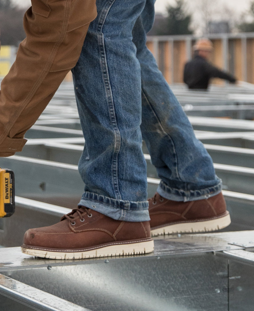 **Men's San Jose 6 Soft Toe Work Boots - Gingerbread/Off White - Durable & Comfortable for Construction, Hiking & Outdoor Work**