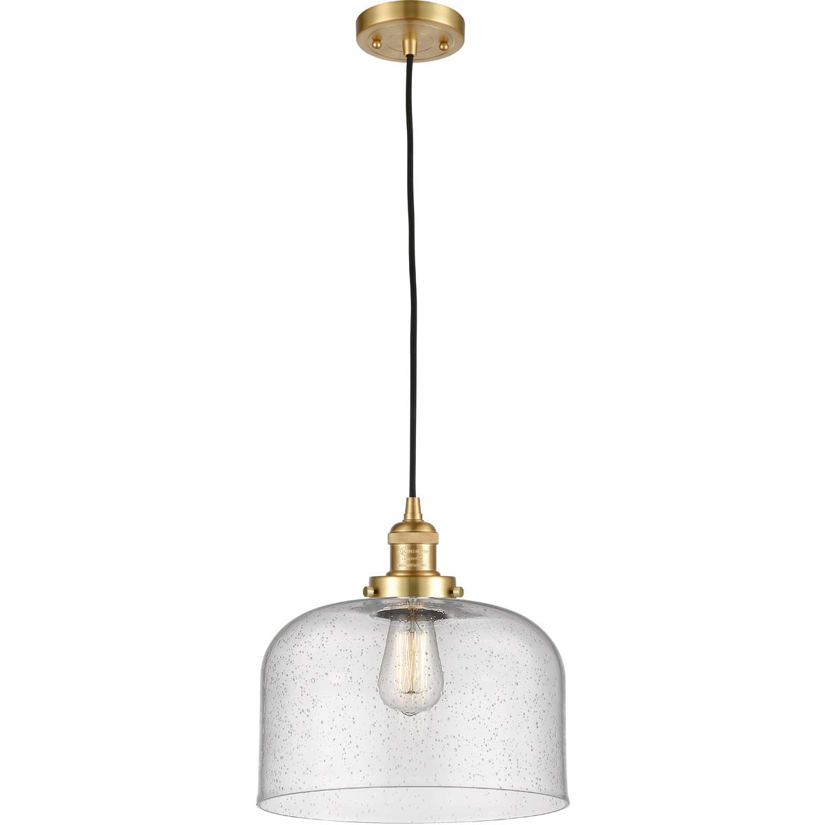 Satin Gold Tone Mini Pendant Light Fixture - 12