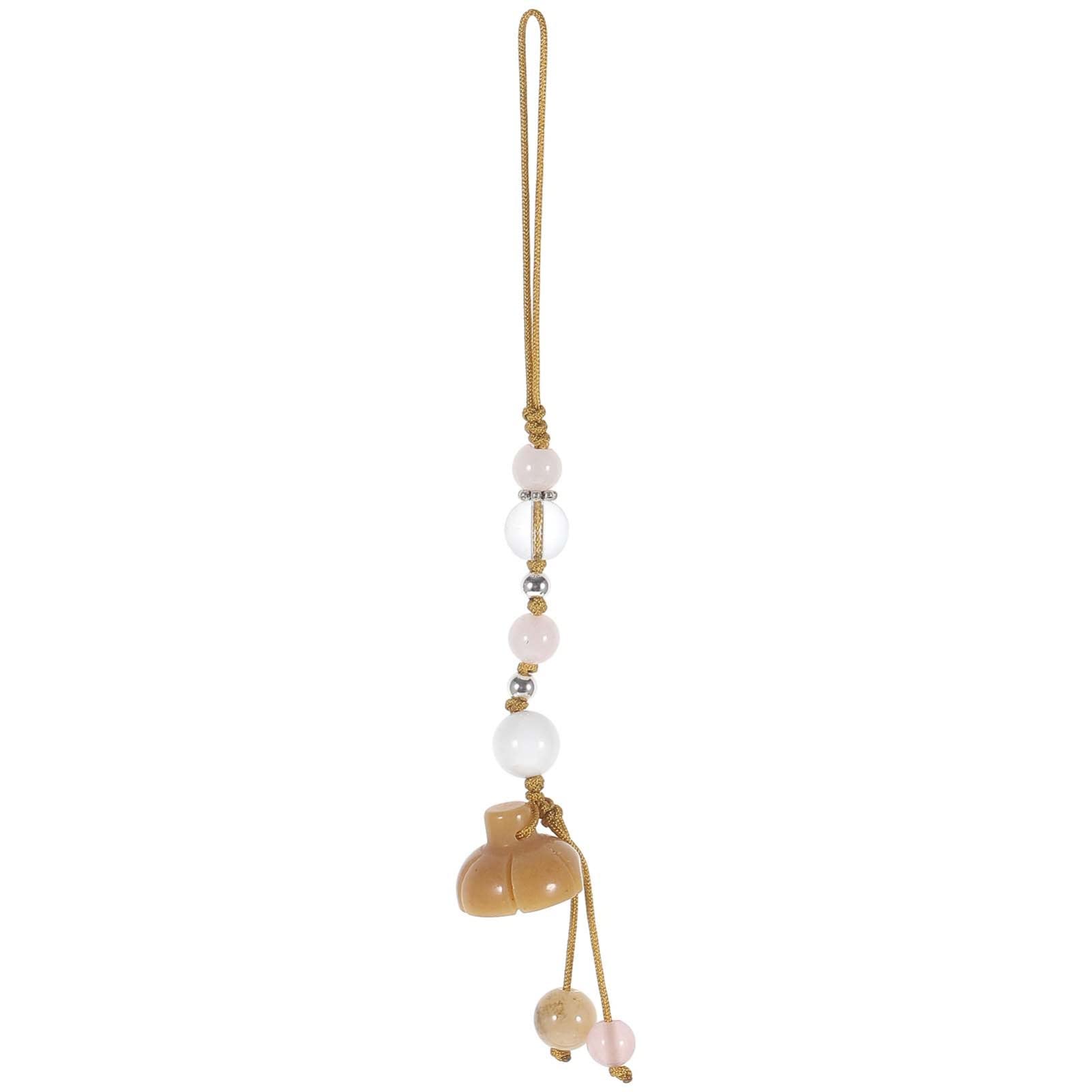Hemobllo Jade Agate Phone Strap - Creative Keychain & Car Hanging Pendant - Elegant Phone Charm for Mobile, Keys, Car Decor & Fashion Accessories (Yellow) | Perfect for Daily Use, Gifts & Personal Style Enhancement