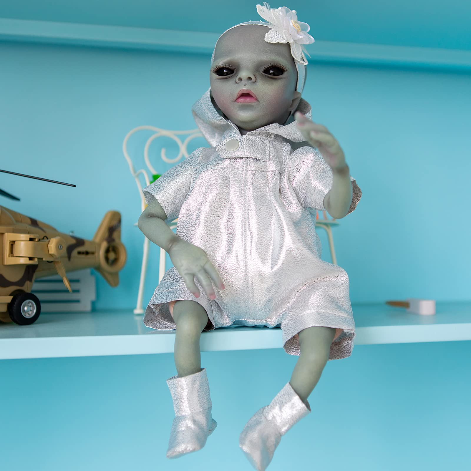 Anano Reborn Baby Dolls 14 Inch Realistic Weighted Silicone Alien Newborn Doll - Intelligent Being Baby Toy for Kids Age 3+ | Unique Gift for Sci-Fi Lovers & Collectors